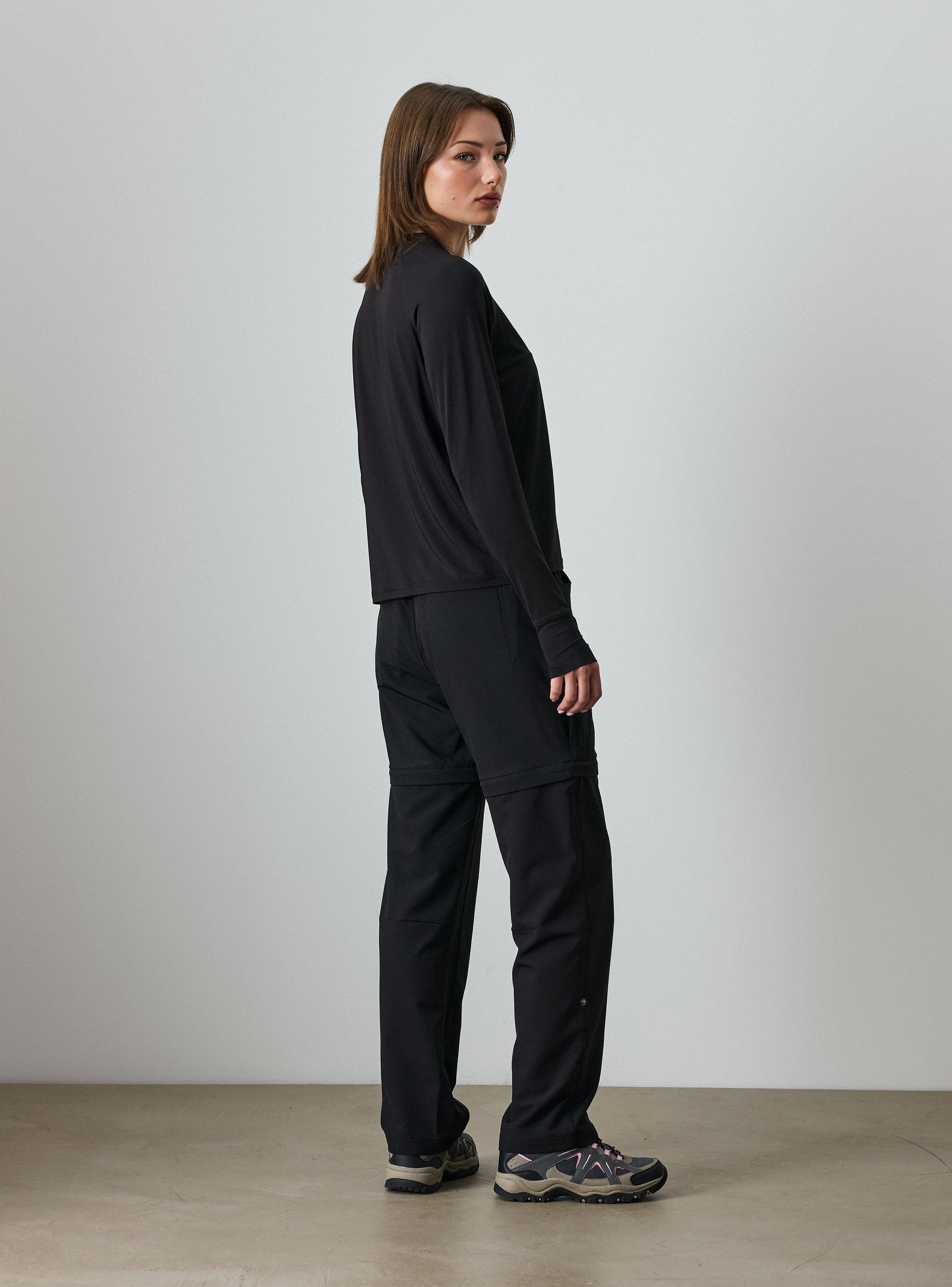 Polera Manga Larga Color Liso Tela Liviana-5