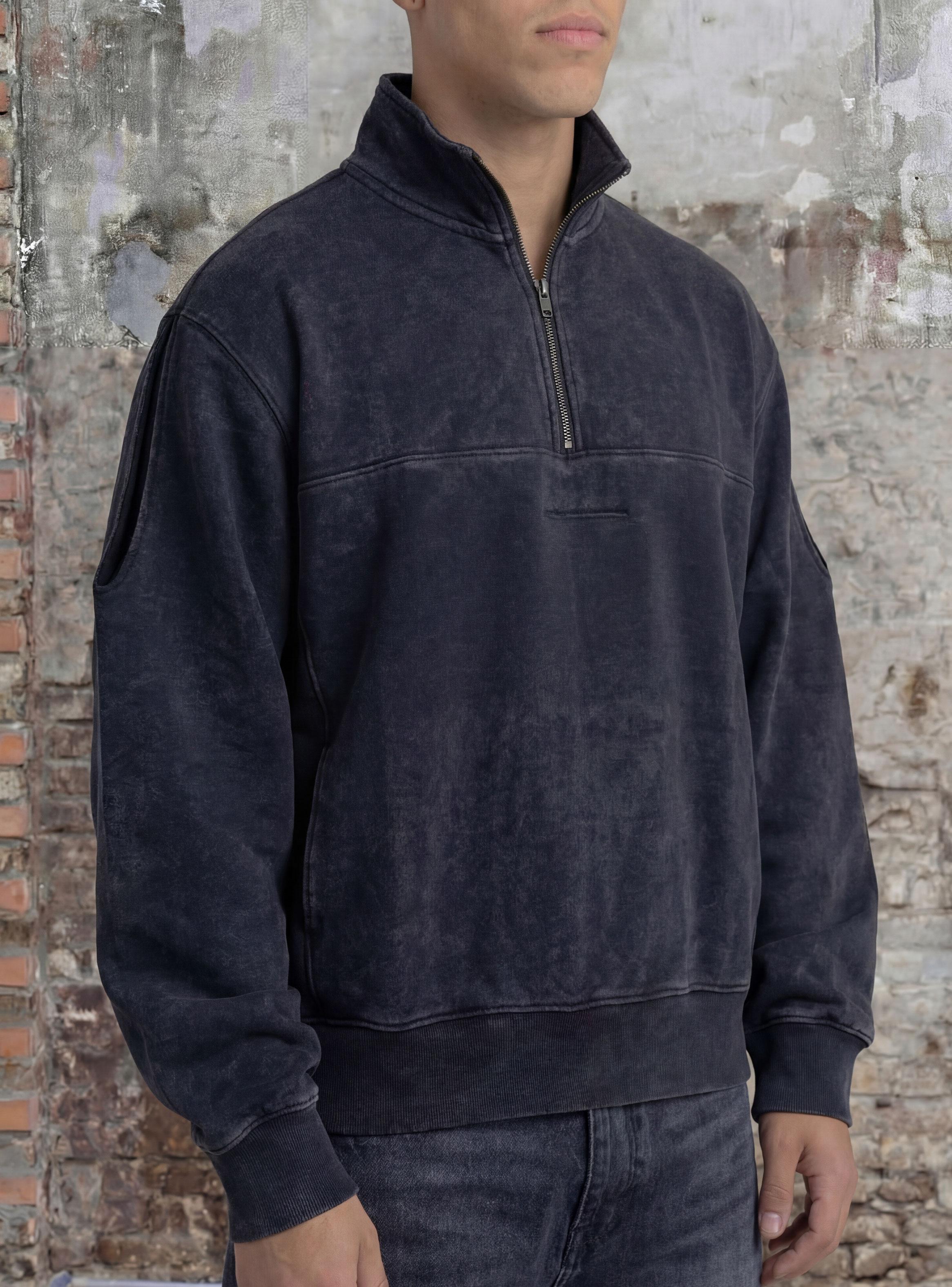 Polerón Half Zip Lavado Oversize-3