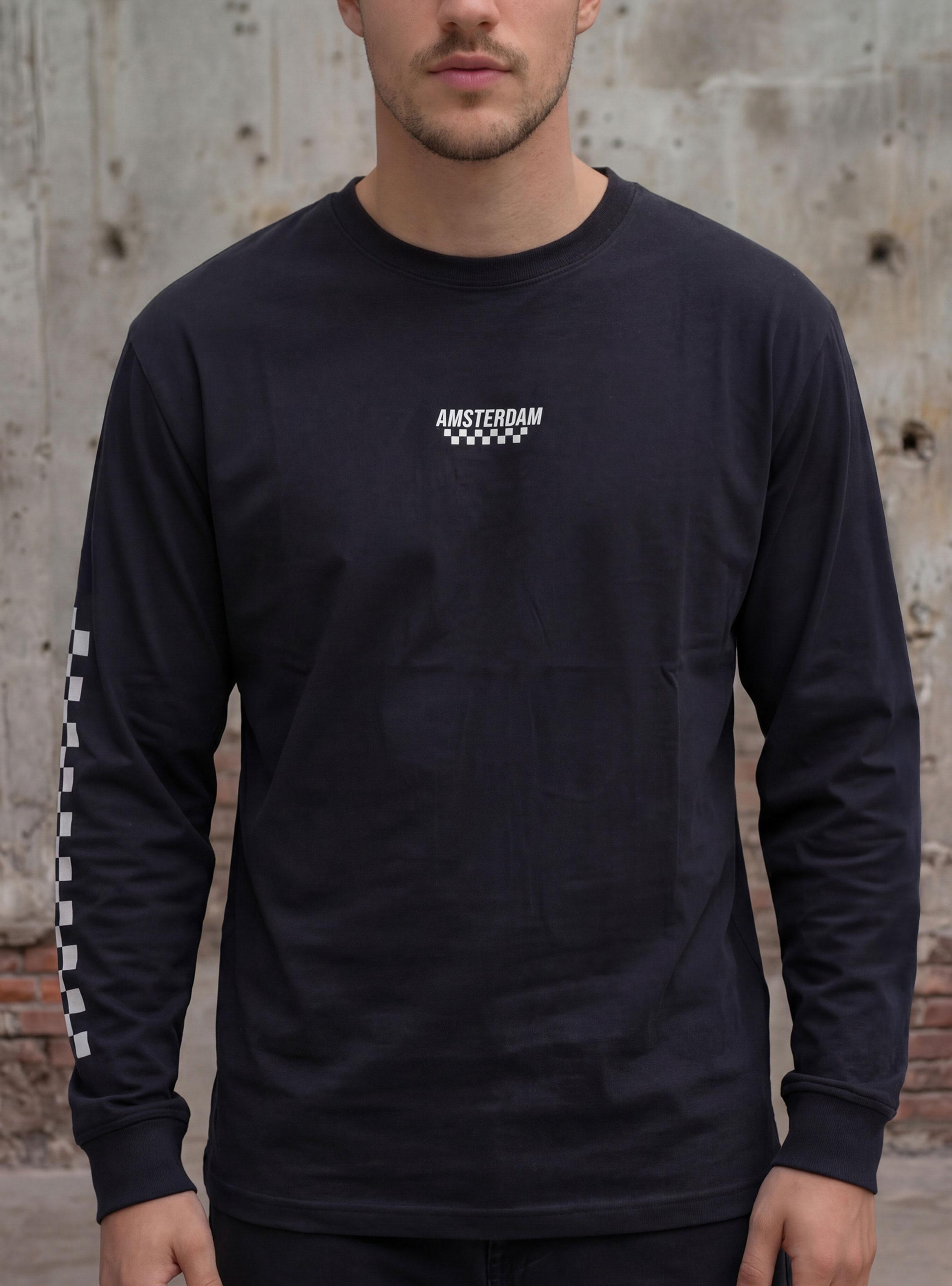 Polera Manga Larga Print Pecho y Mangas Race-3