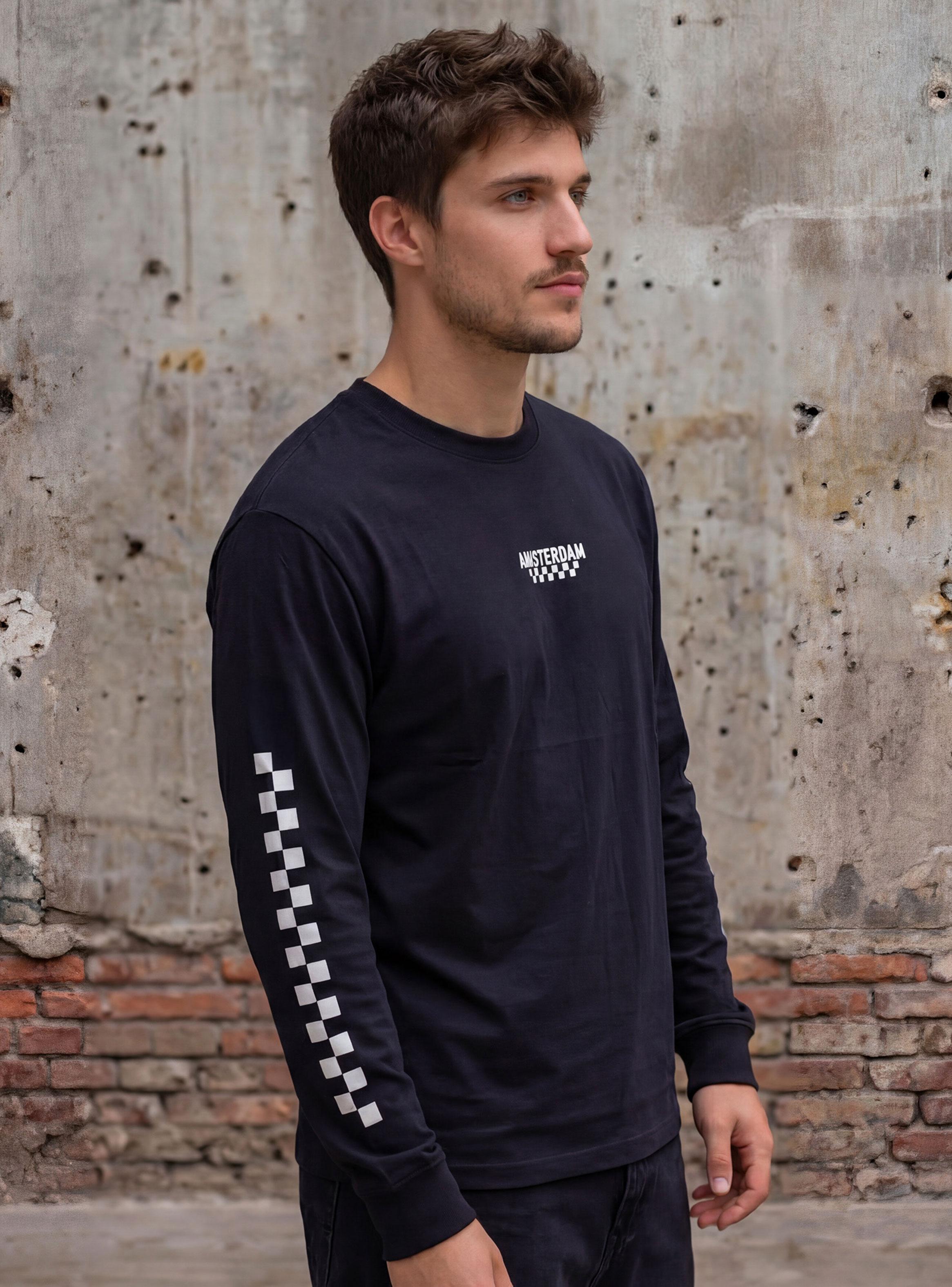 Polera Manga Larga Print Pecho y Mangas Race-2