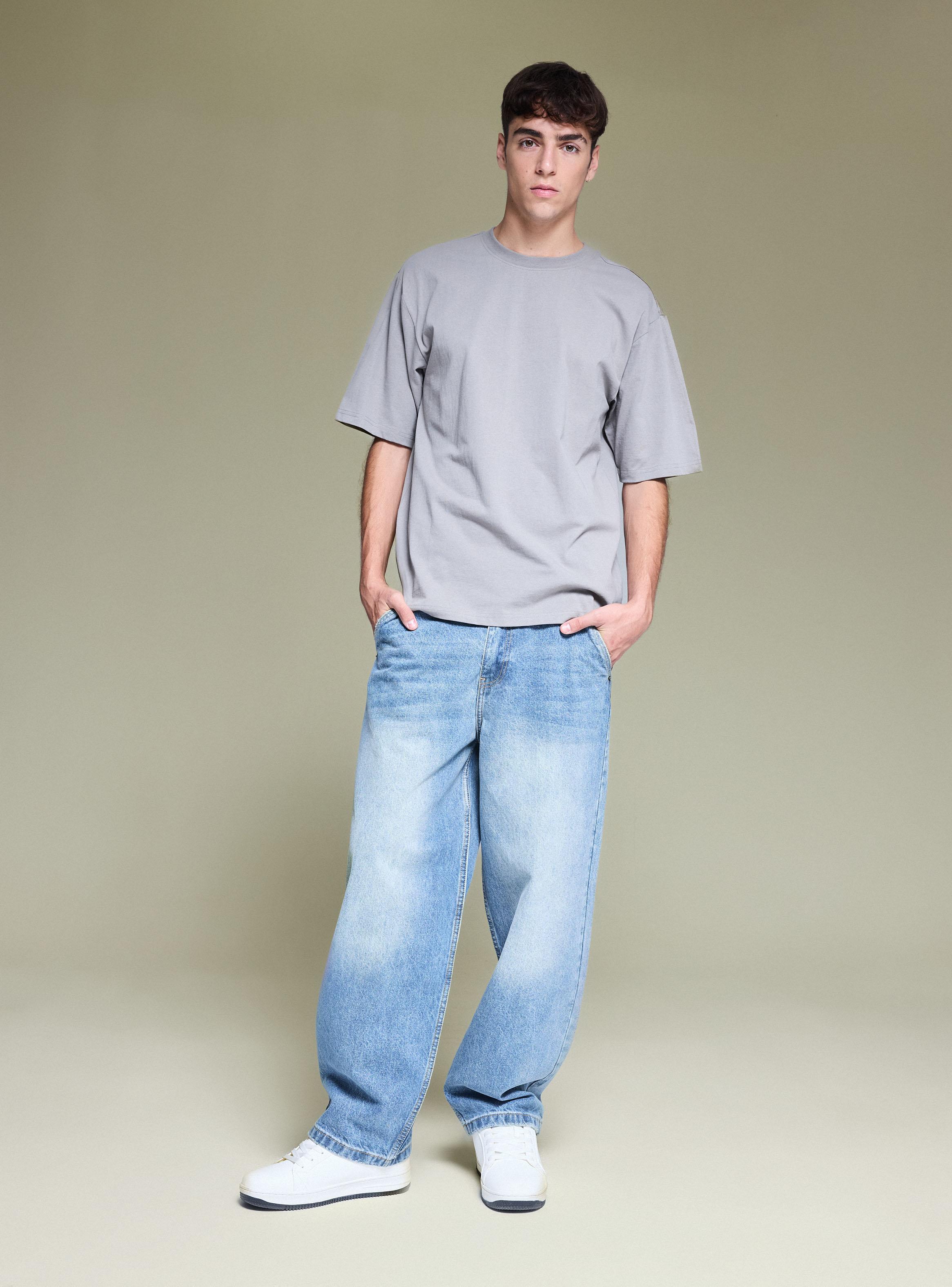 Jeans Baggy Fit Tiro Medio-4