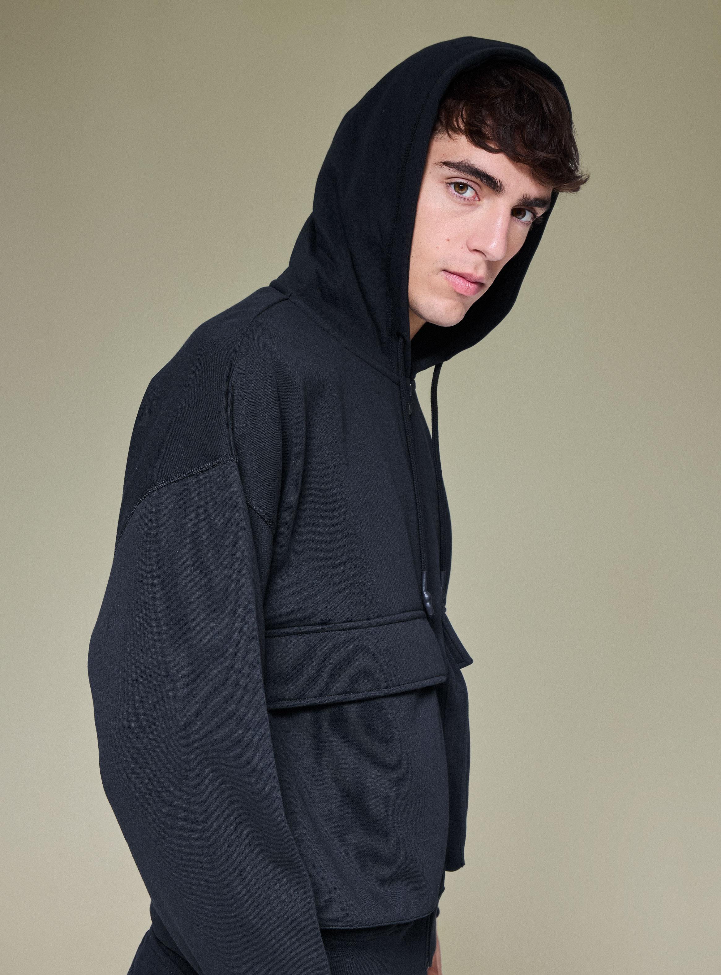 Polerón Cierre Capucha Corto-3