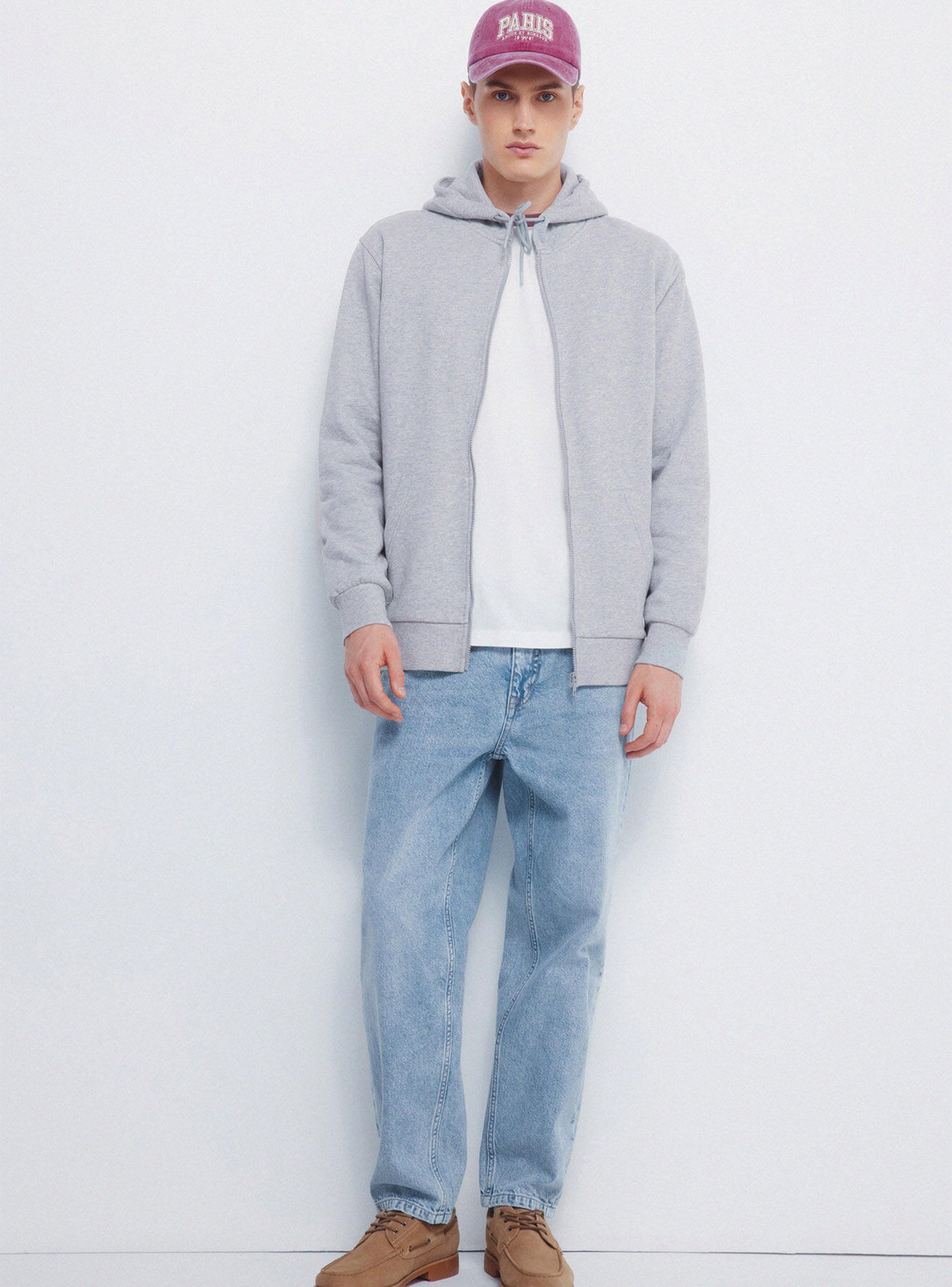 Polera Manga Corta Capucha Cremallera-3