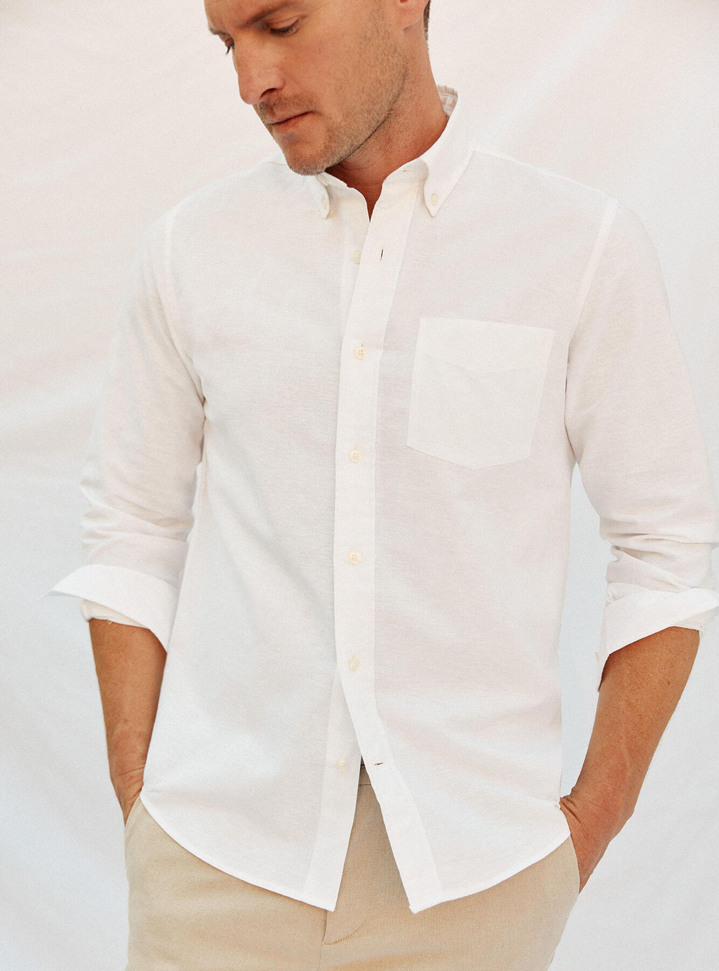 Camisa Lisa Lino Algodón-2