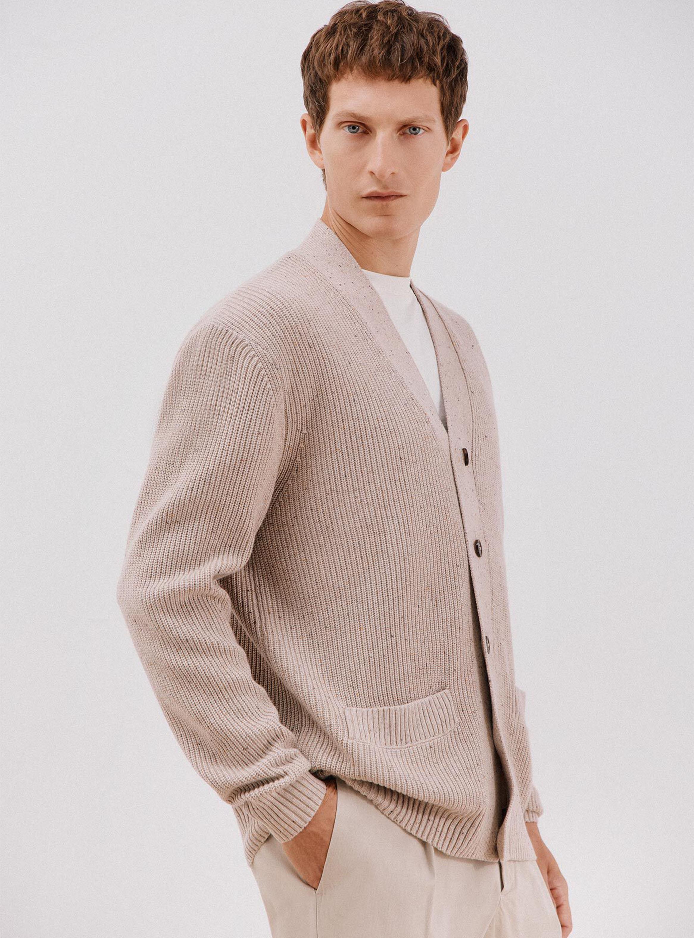 Chaleco Algodón Punto Perlado Cierre Cremallera-2