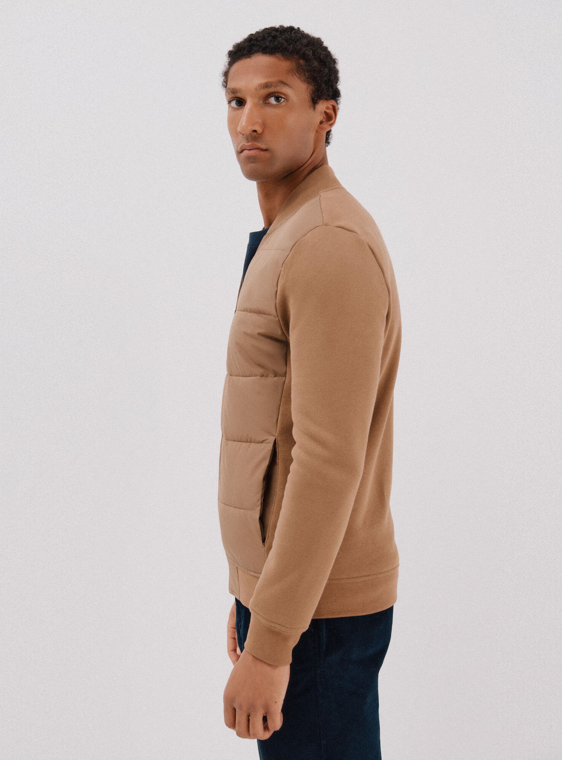 Chaleco Bomber Tejido Combinado-2