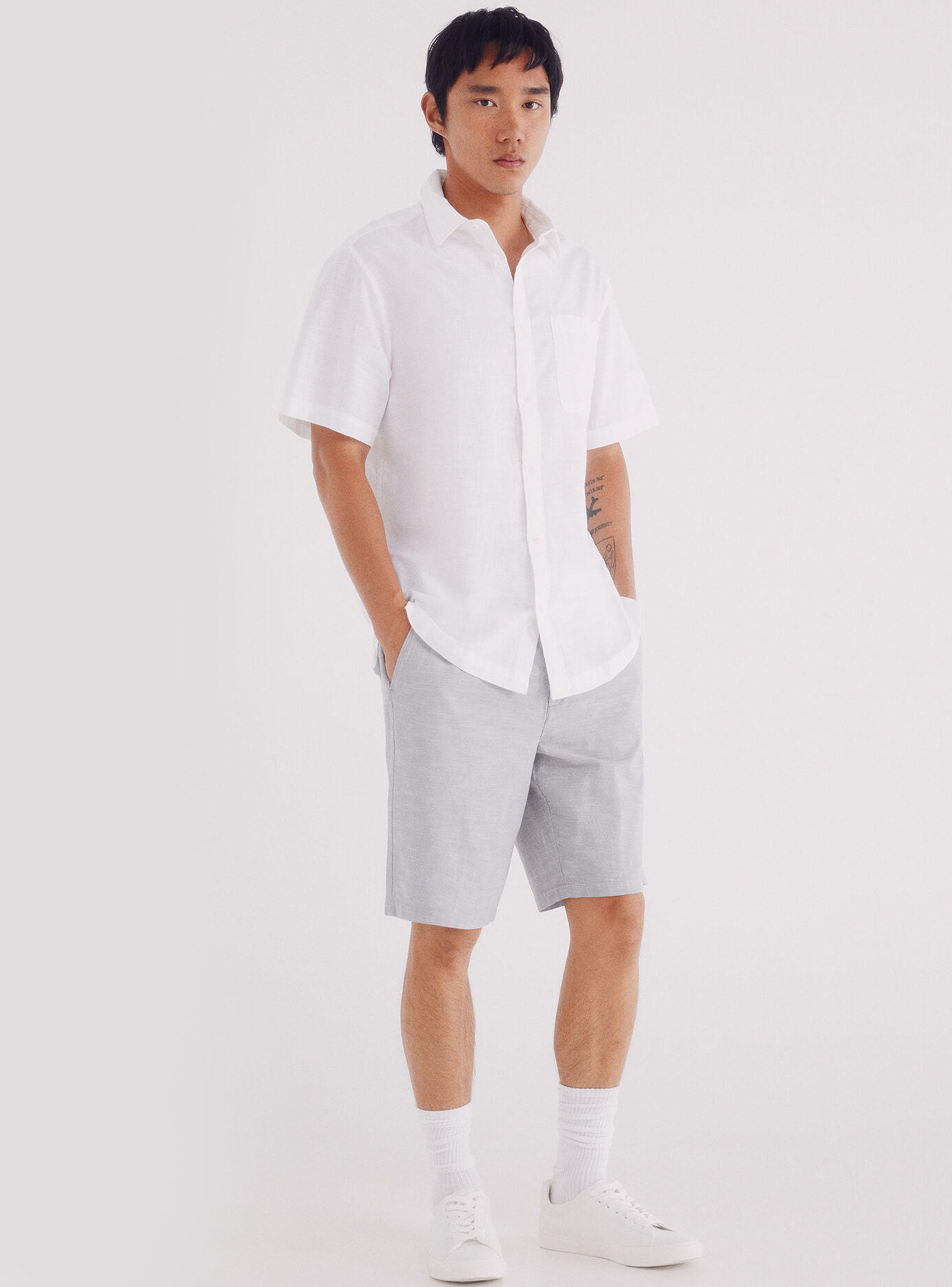 Camisa Lisa Unicolor Bolsillo Frontal-3