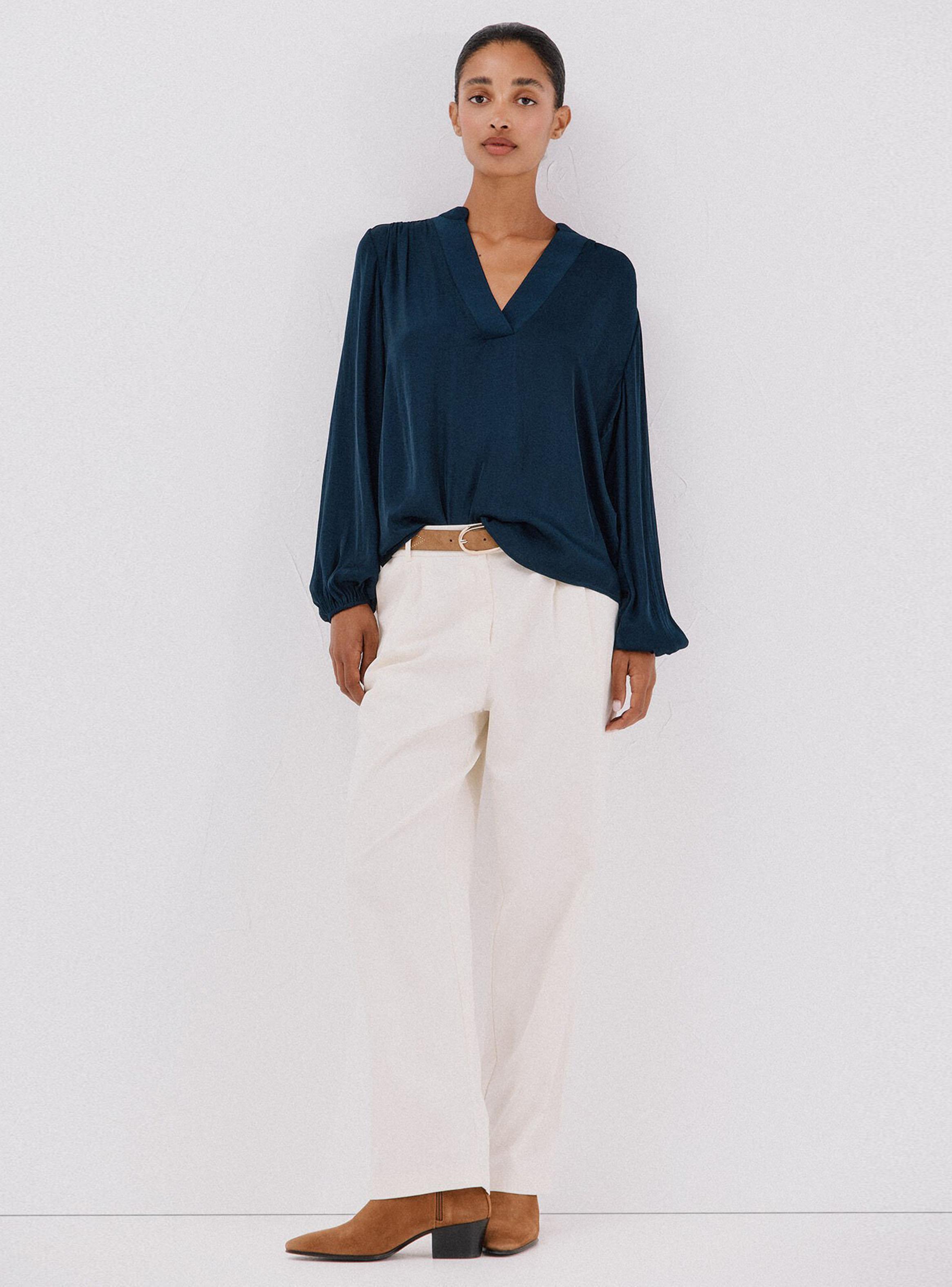 Blusa Satinada Fluida-4