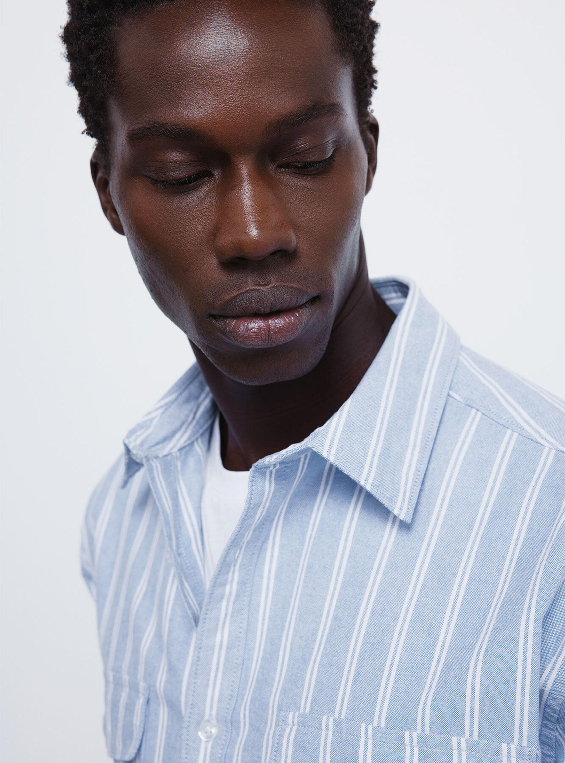 Camisa Manga Larga Oxford Rayas y Bolsillos-2