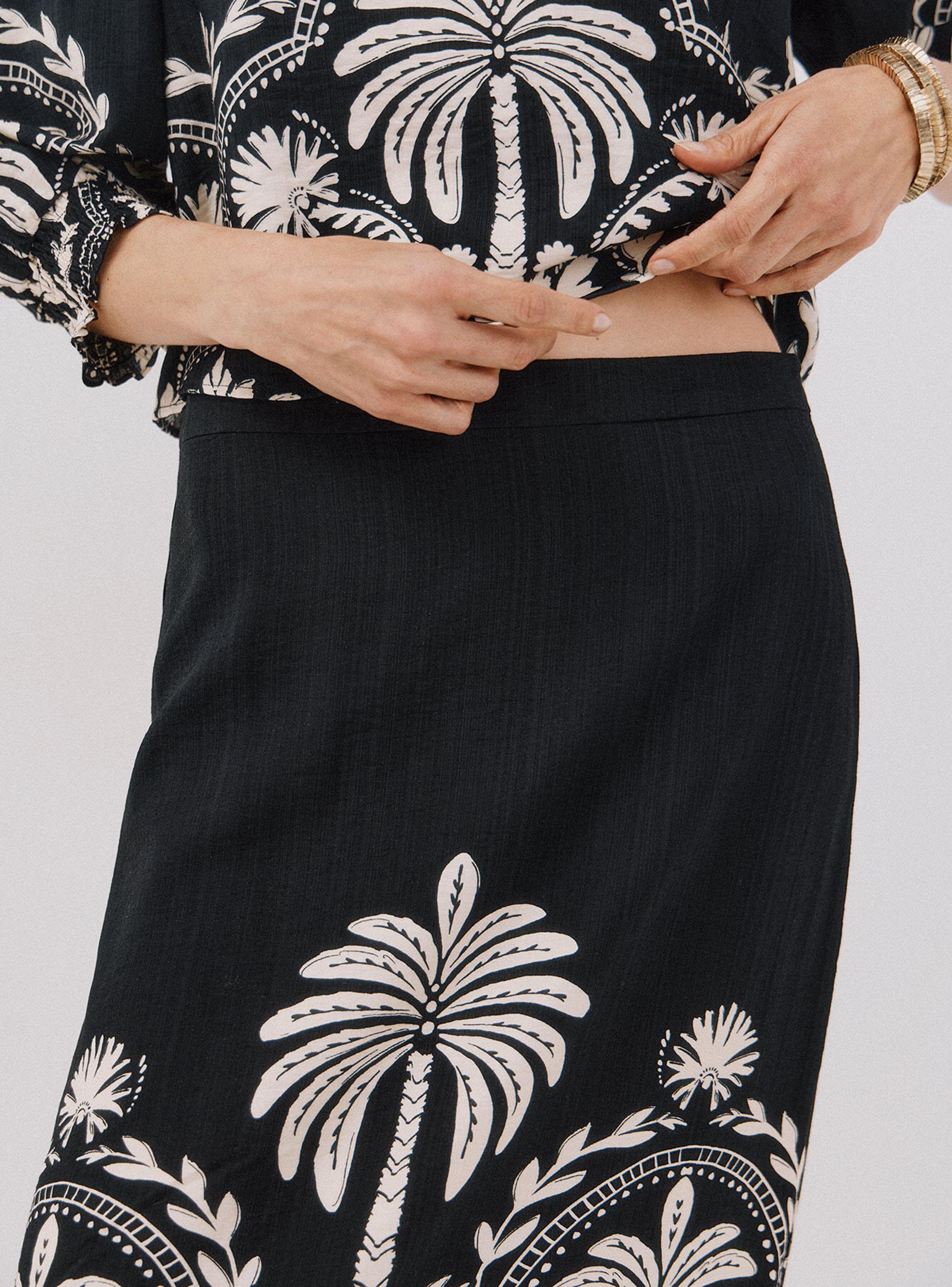 Falda Recta Estampada-3