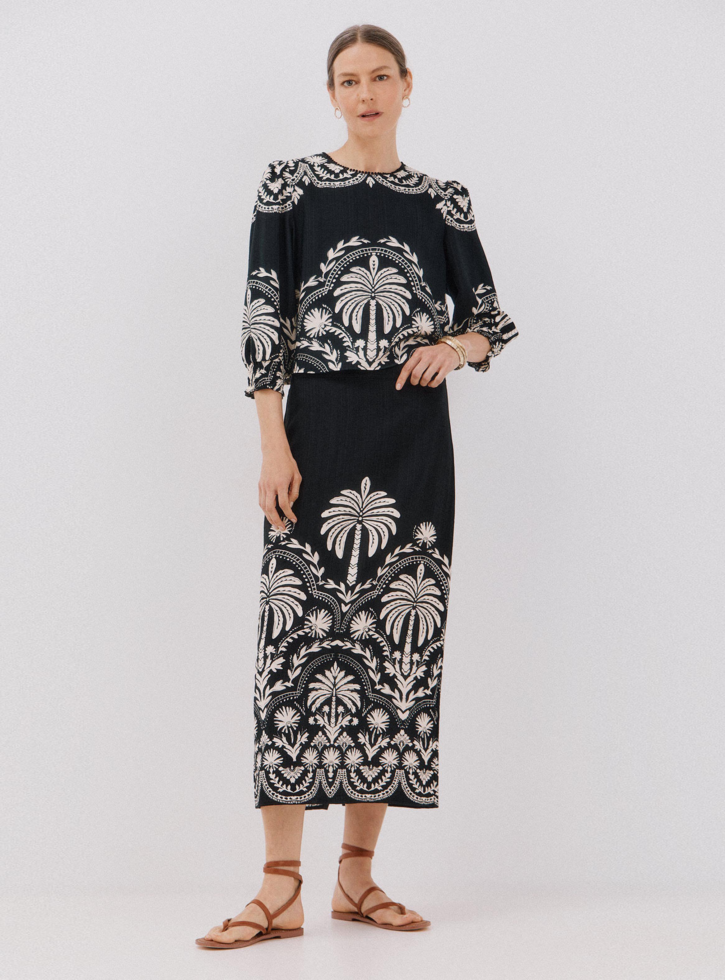 Falda Recta Estampada-4