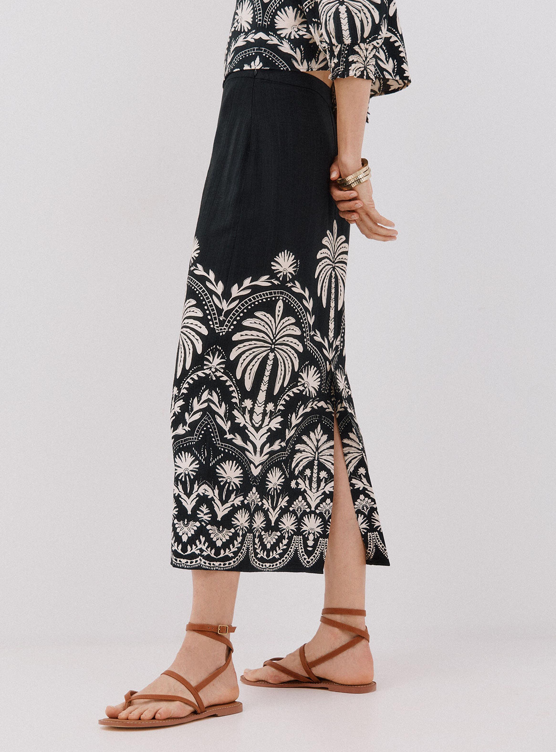 Falda Recta Estampada-2