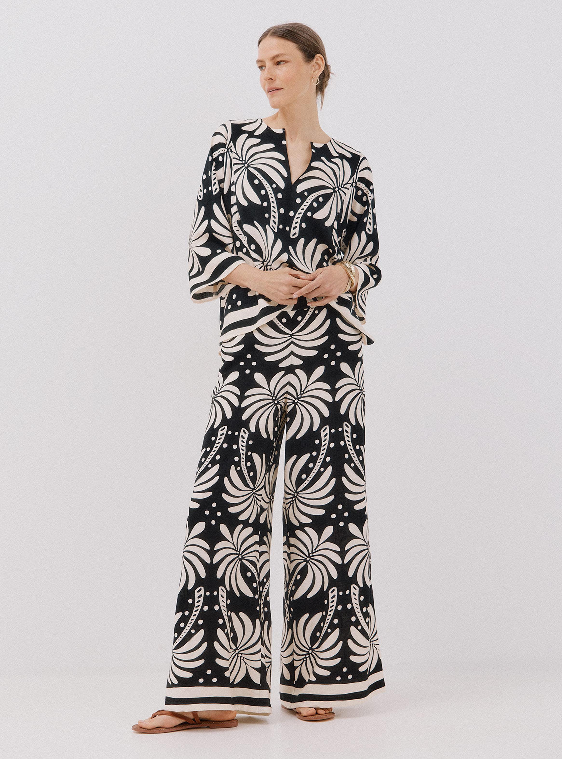 Pantalón Ancho Estampado-3