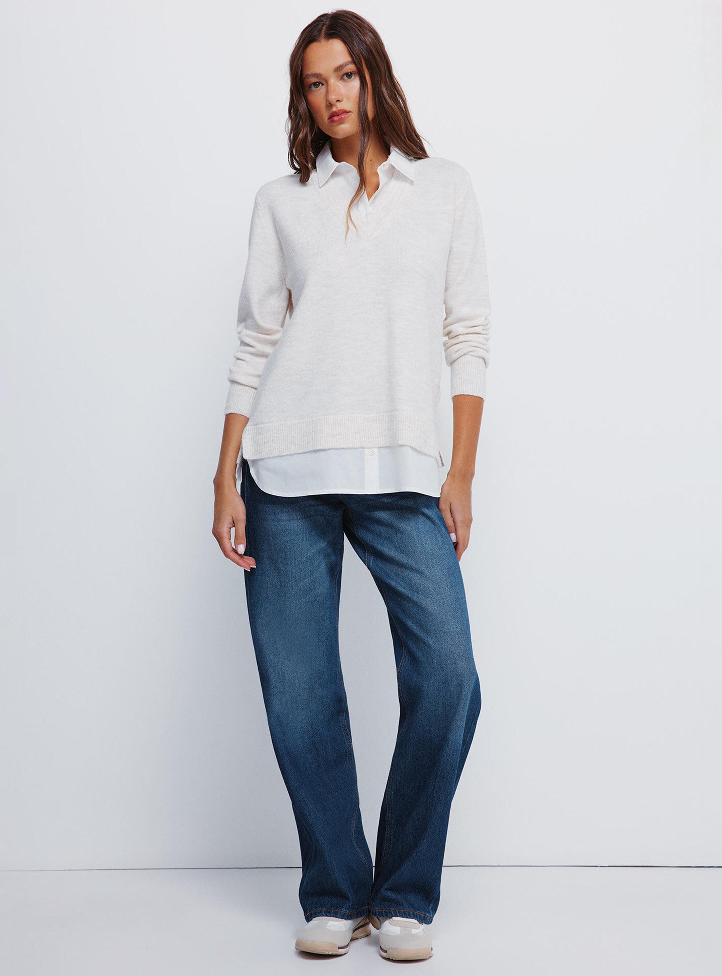 Chaleco Combinado Manga Larga Camisero-4