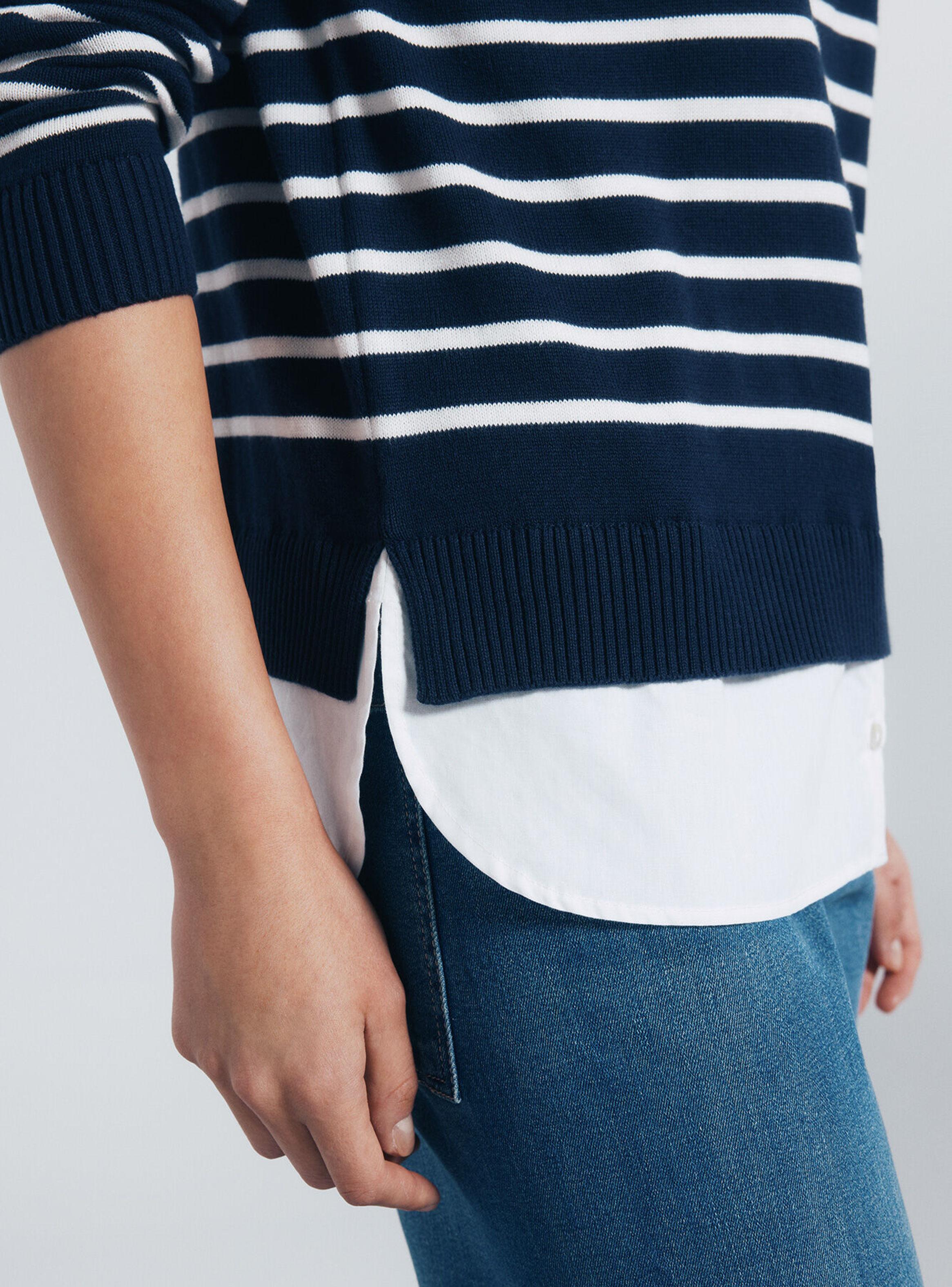 Chaleco Rayas Combinado Detalle Bordado-3