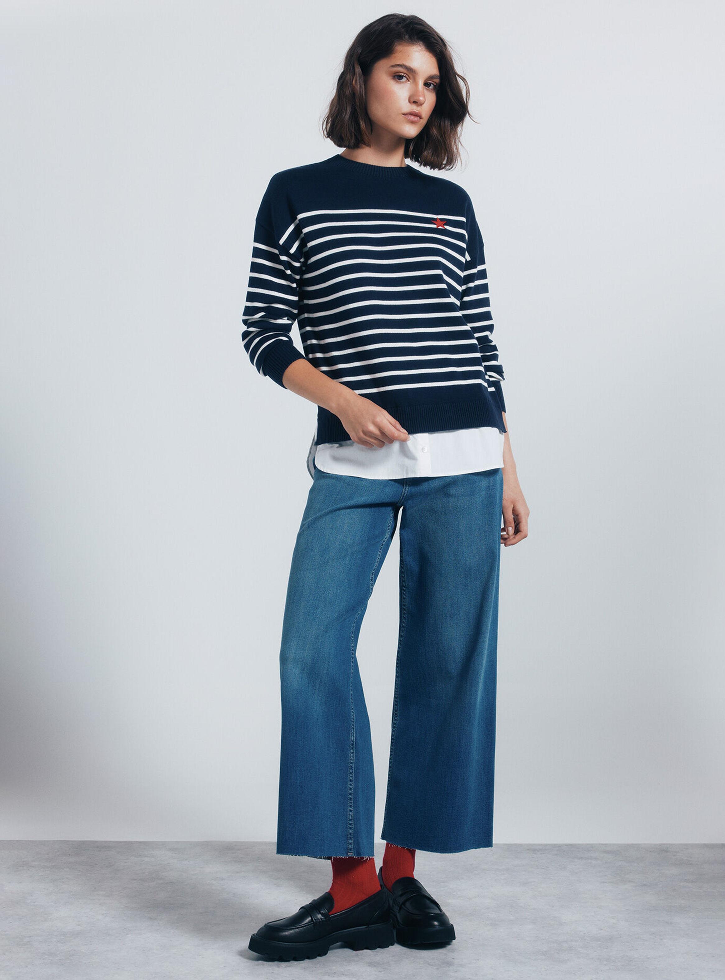 Chaleco Rayas Combinado Detalle Bordado-4