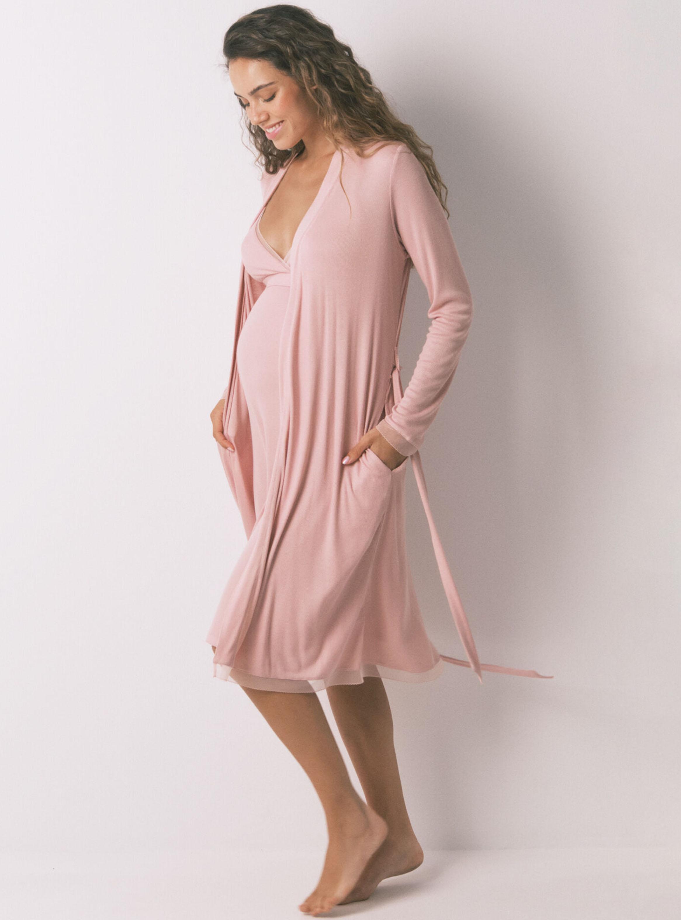 Bata Larga Maternity Técnica Rib-5