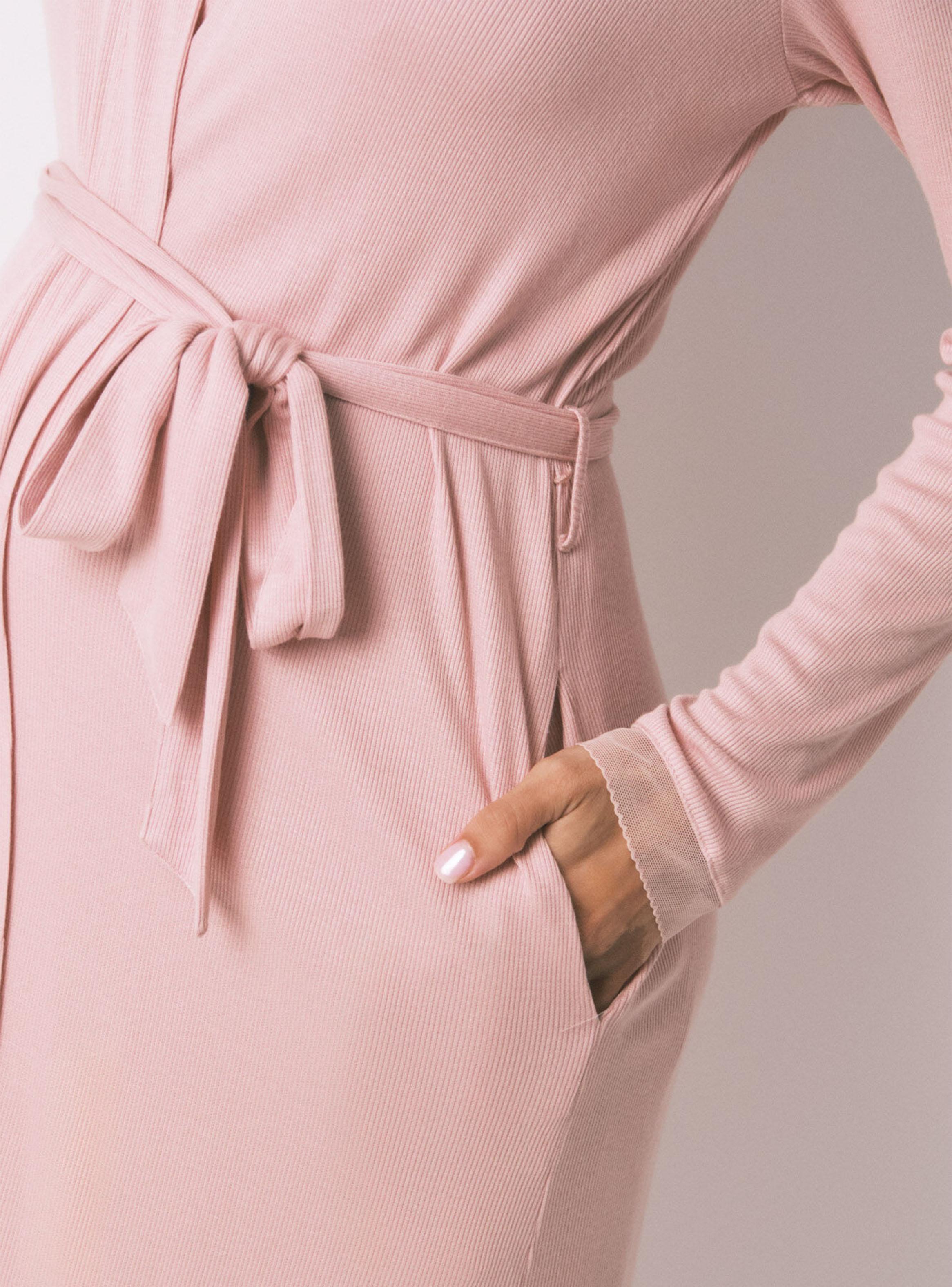 Bata Larga Maternity Técnica Rib-3