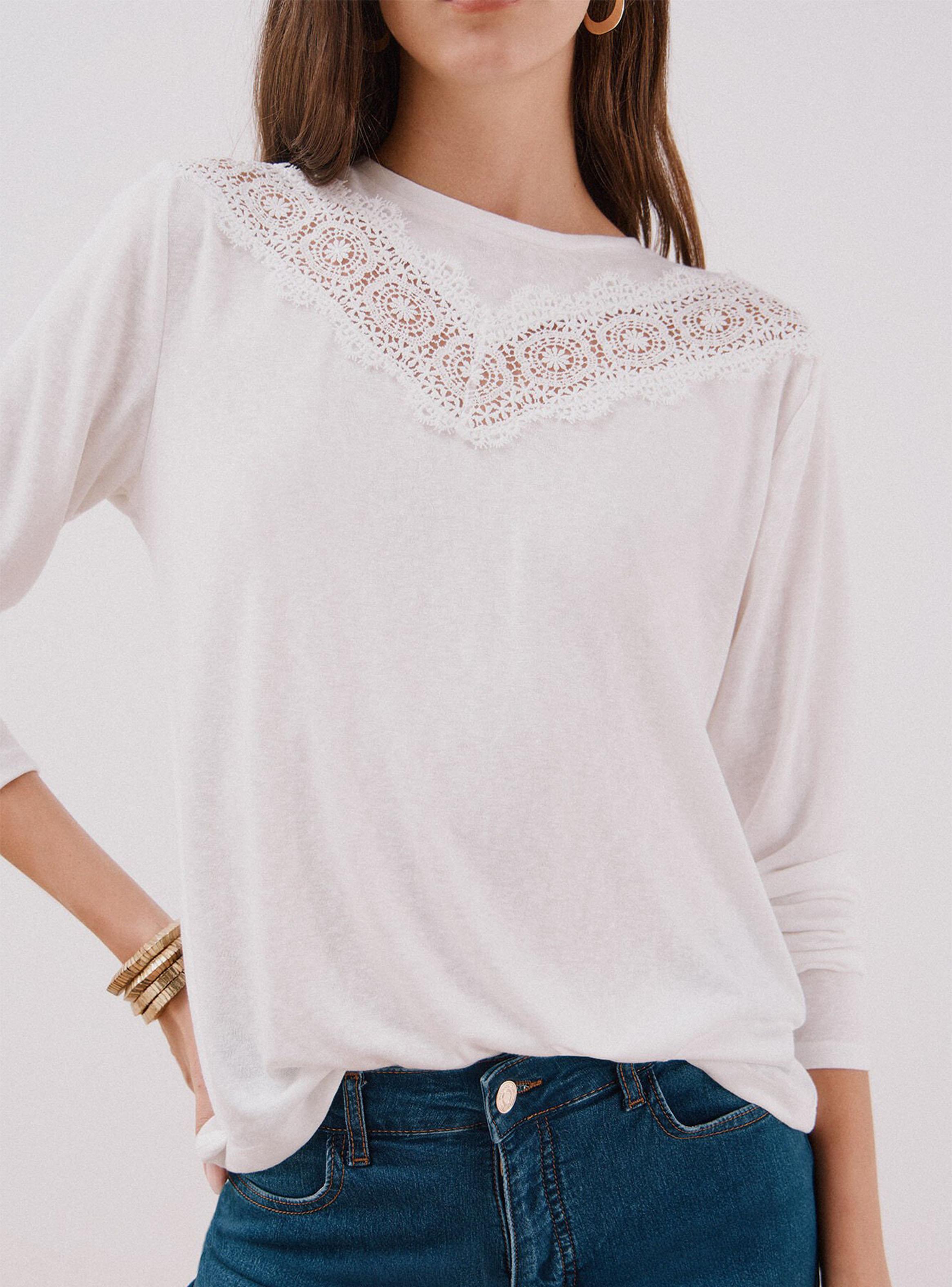 Polera Detalle Encaje Floral-2