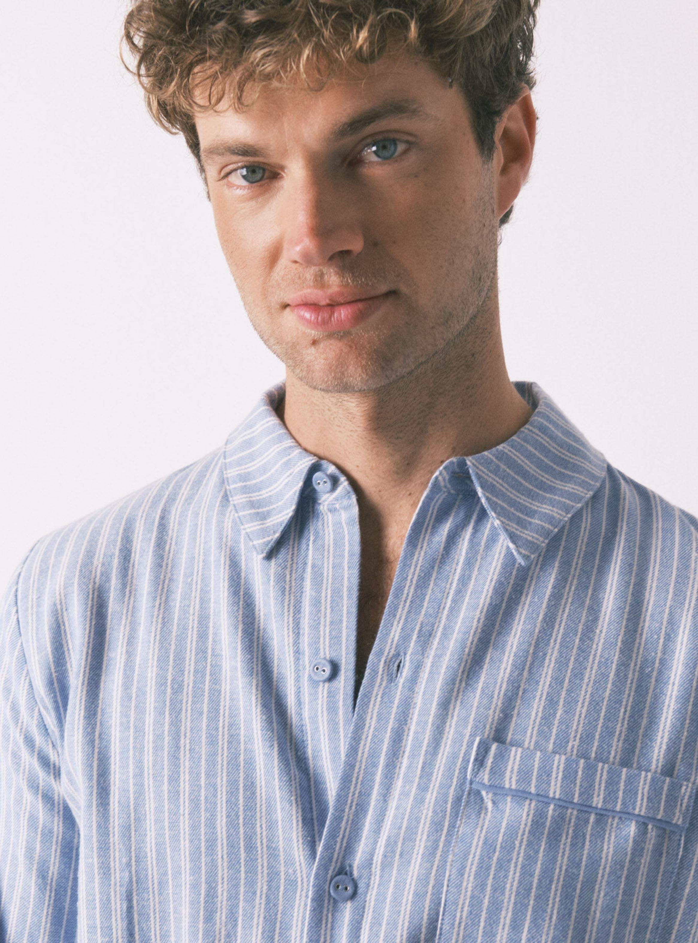 Pijama Camisero Rayas Algodón-3