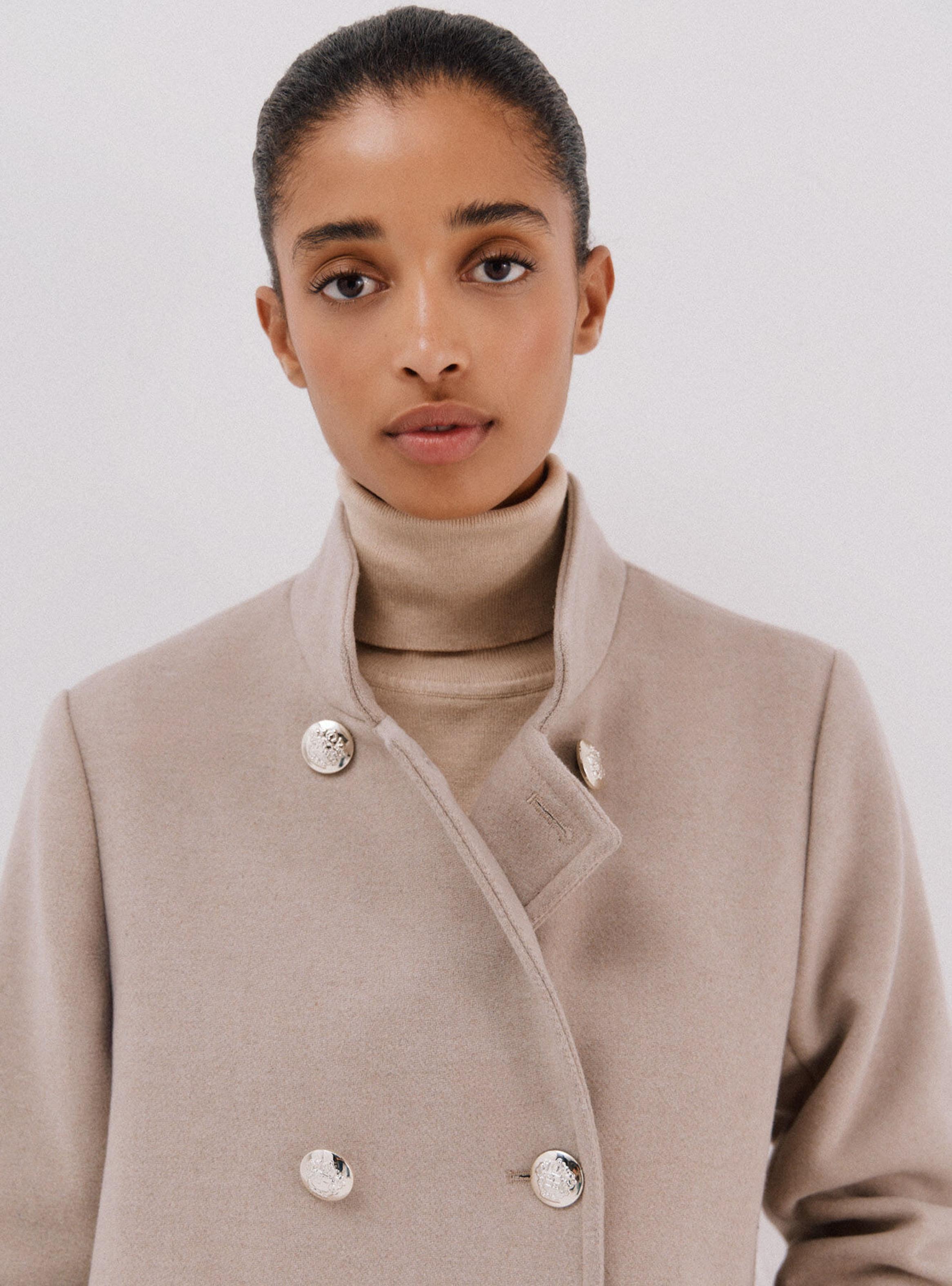 Abrigo Doble Cruce Botón Dorado-1