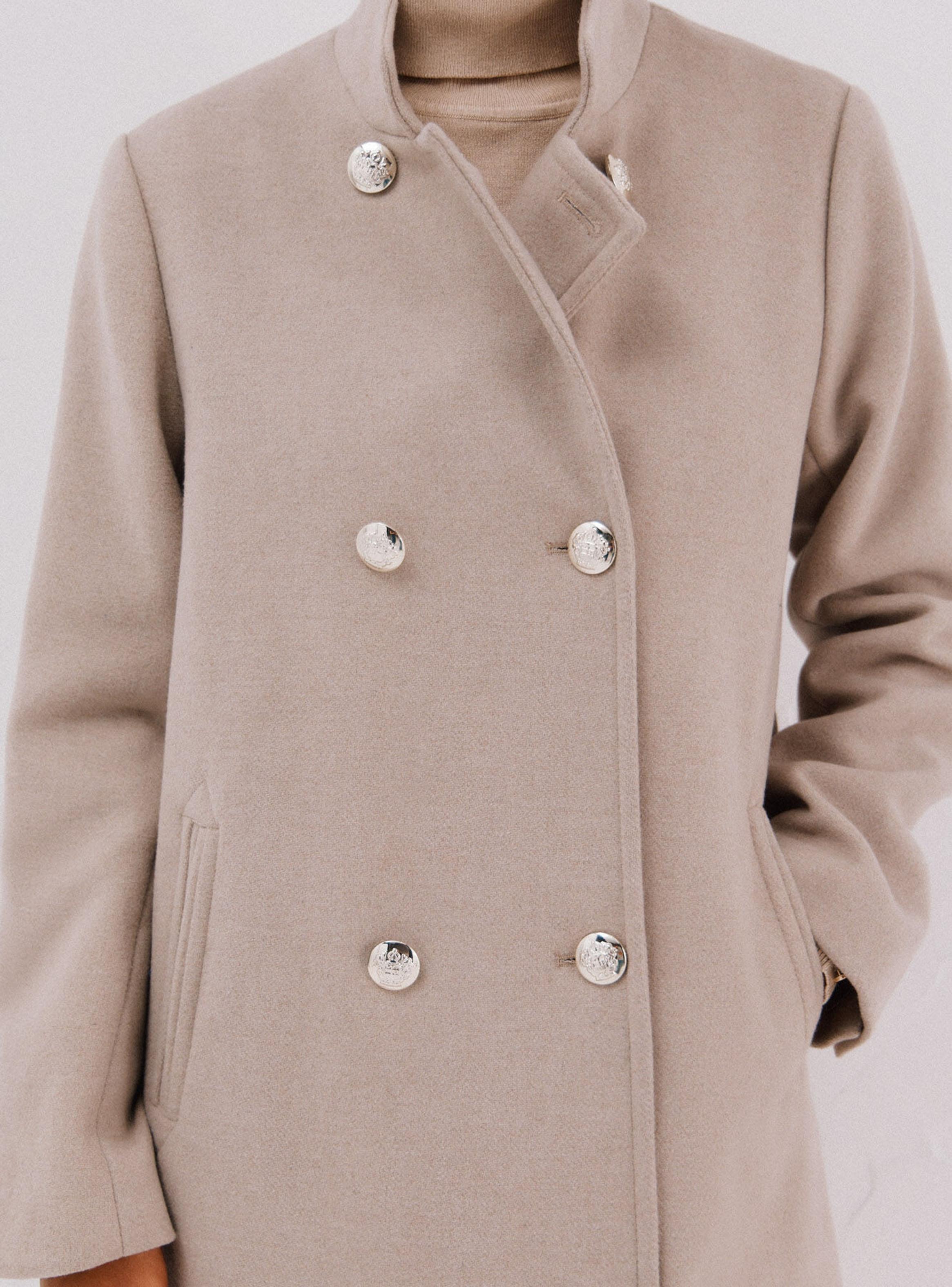 Abrigo Doble Cruce Botón Dorado-2