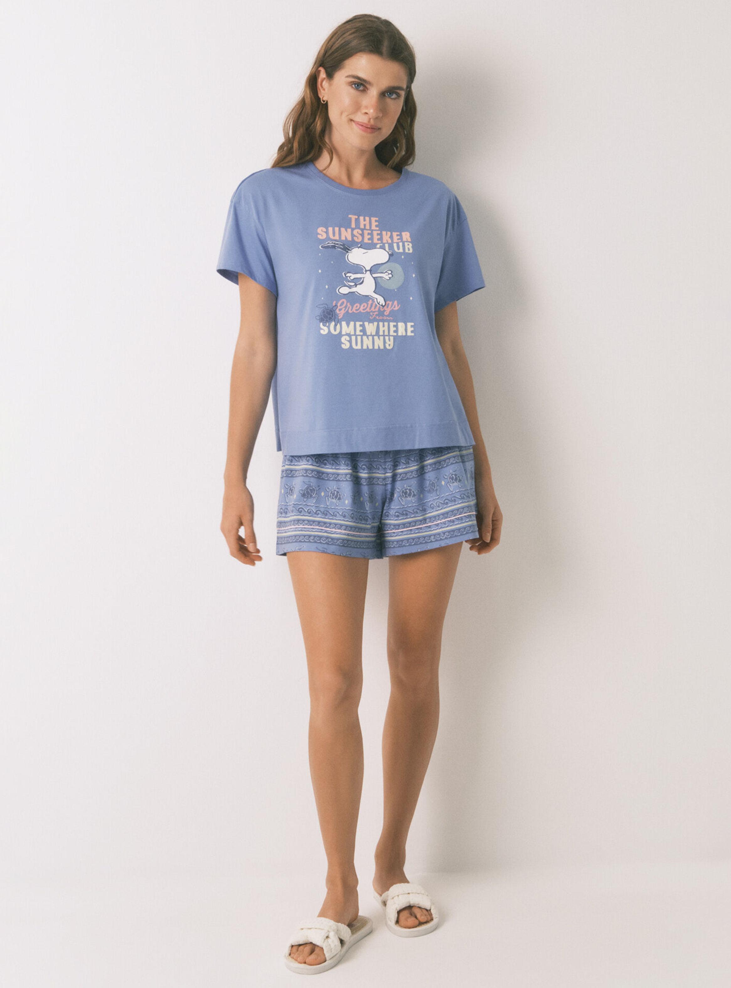 Pijama Corto Algodón Snoopy Color-5