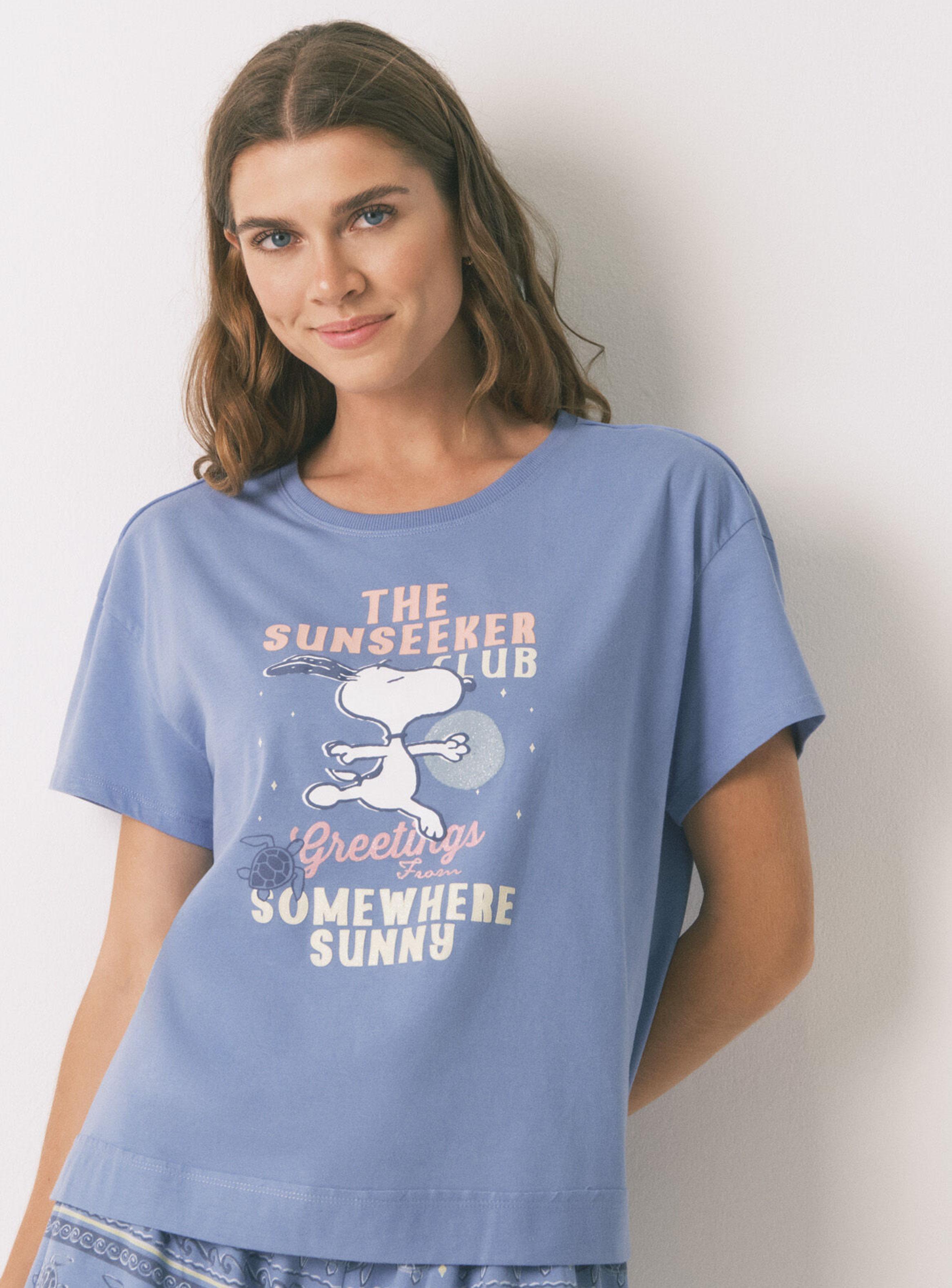 Pijama Corto Algodón Snoopy Color-2