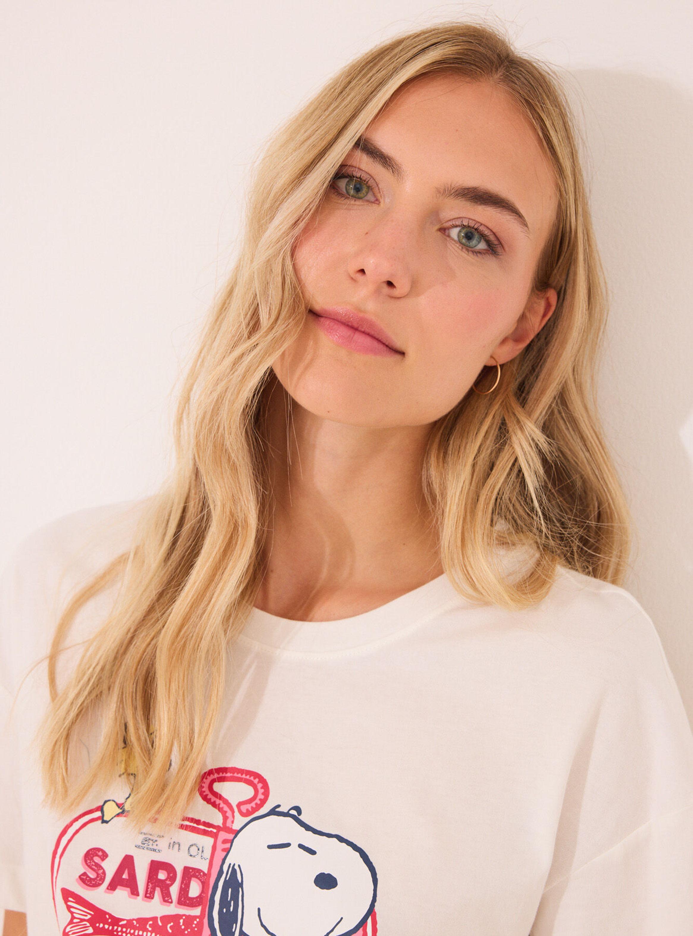 Pijama Corto Algodón Snoopy Rojo-3