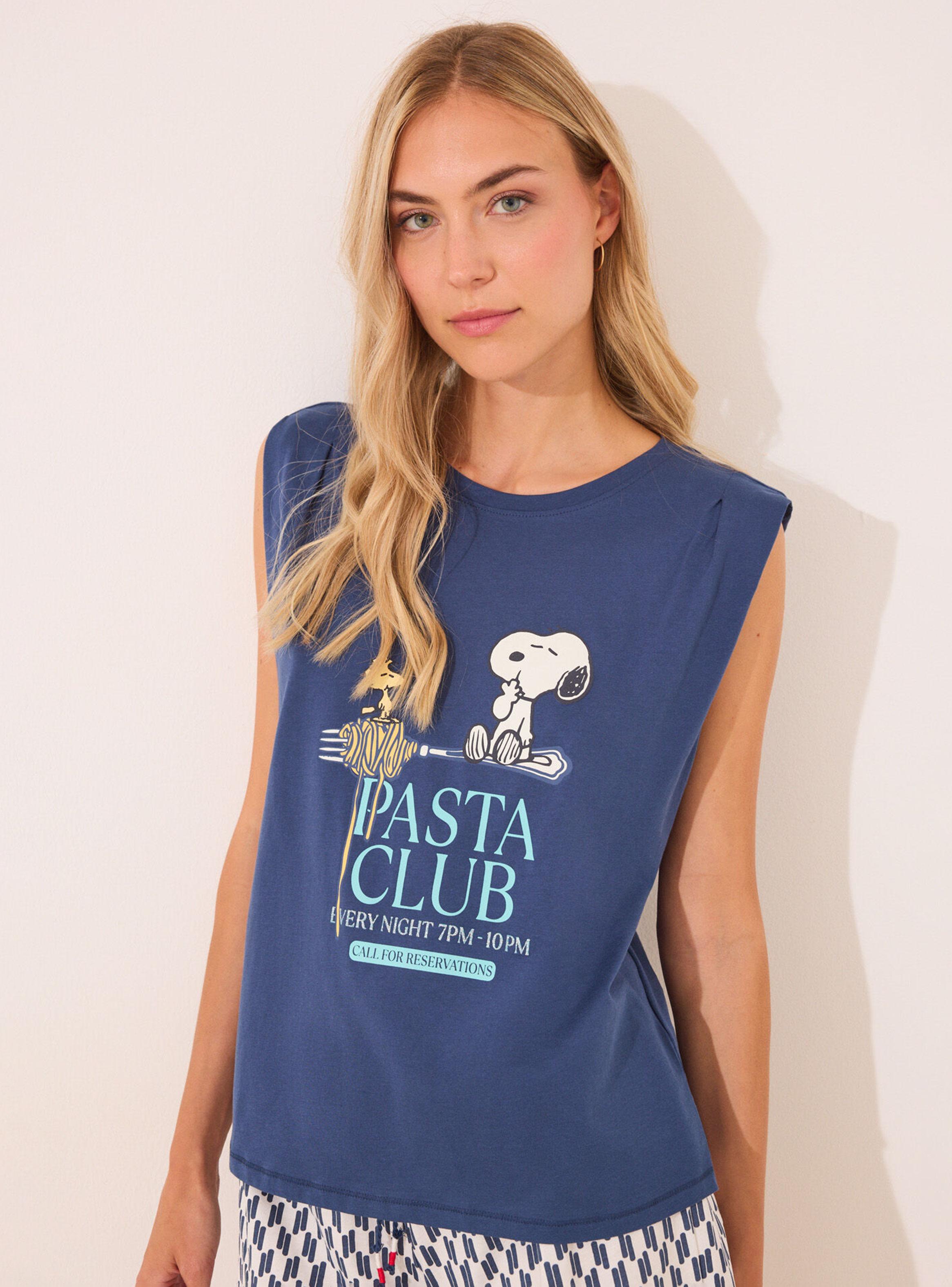 Pijama Corto Algodón Geométrico Snoopy-2