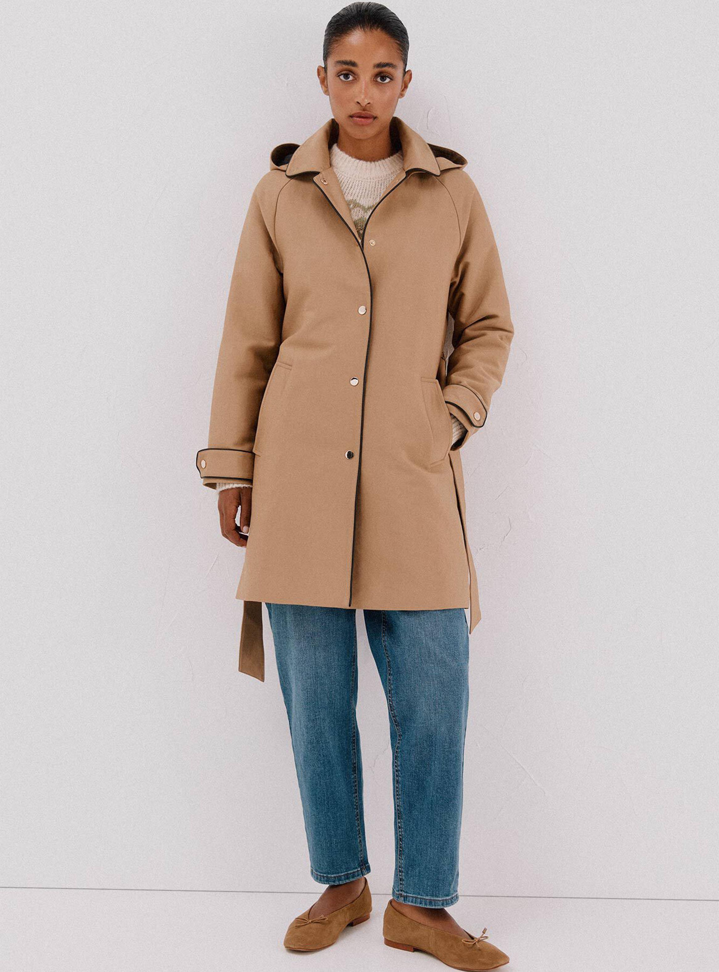 Gabardina Satinada Capucha Desmontable-5