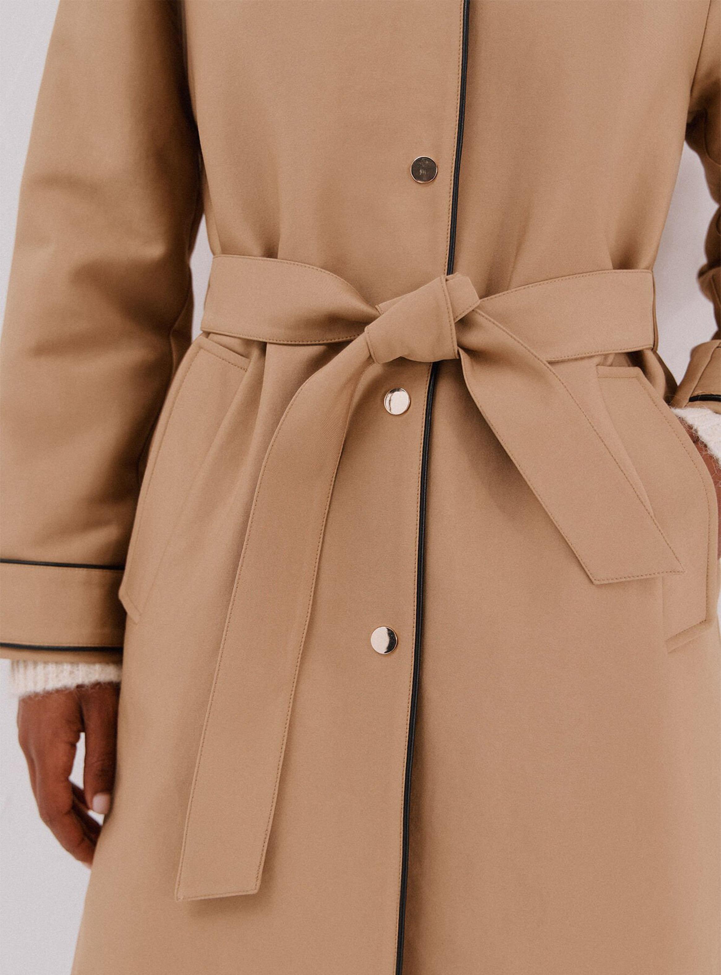 Gabardina Satinada Capucha Desmontable-4