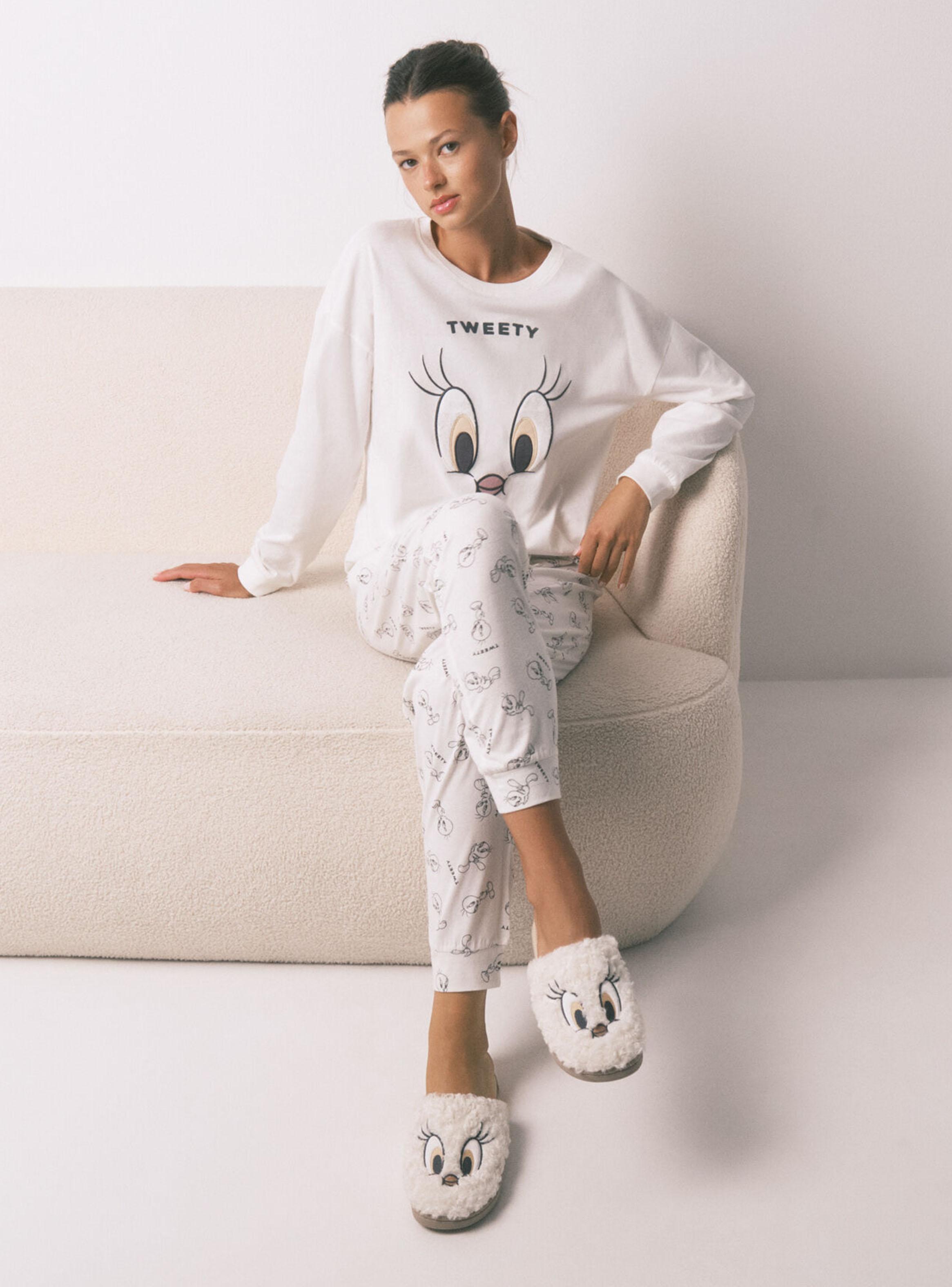 Pijama Largo Algodón Blanco Piolín-2