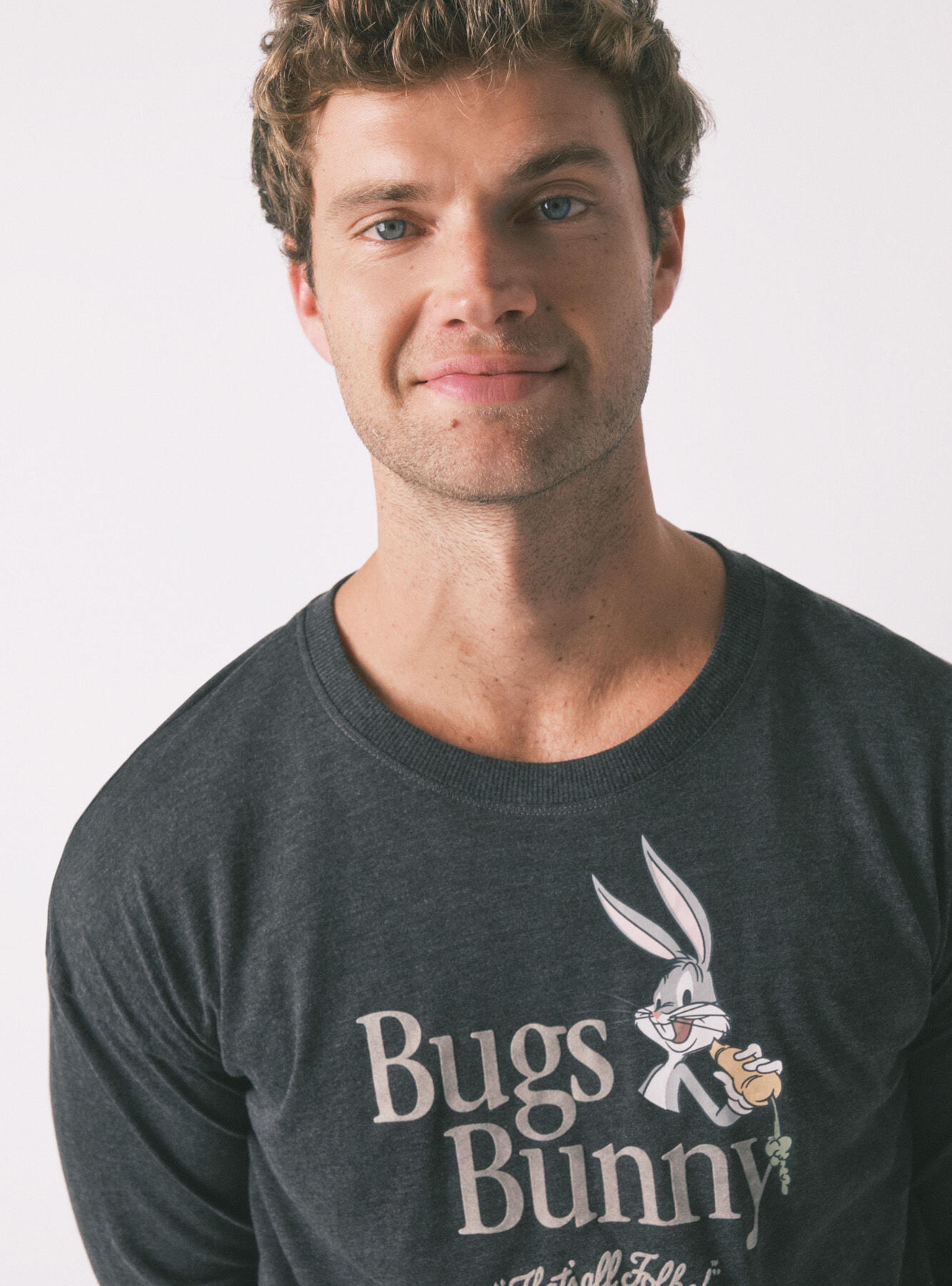 Pijama Largo Algodón Gris Bugs Bunny-4