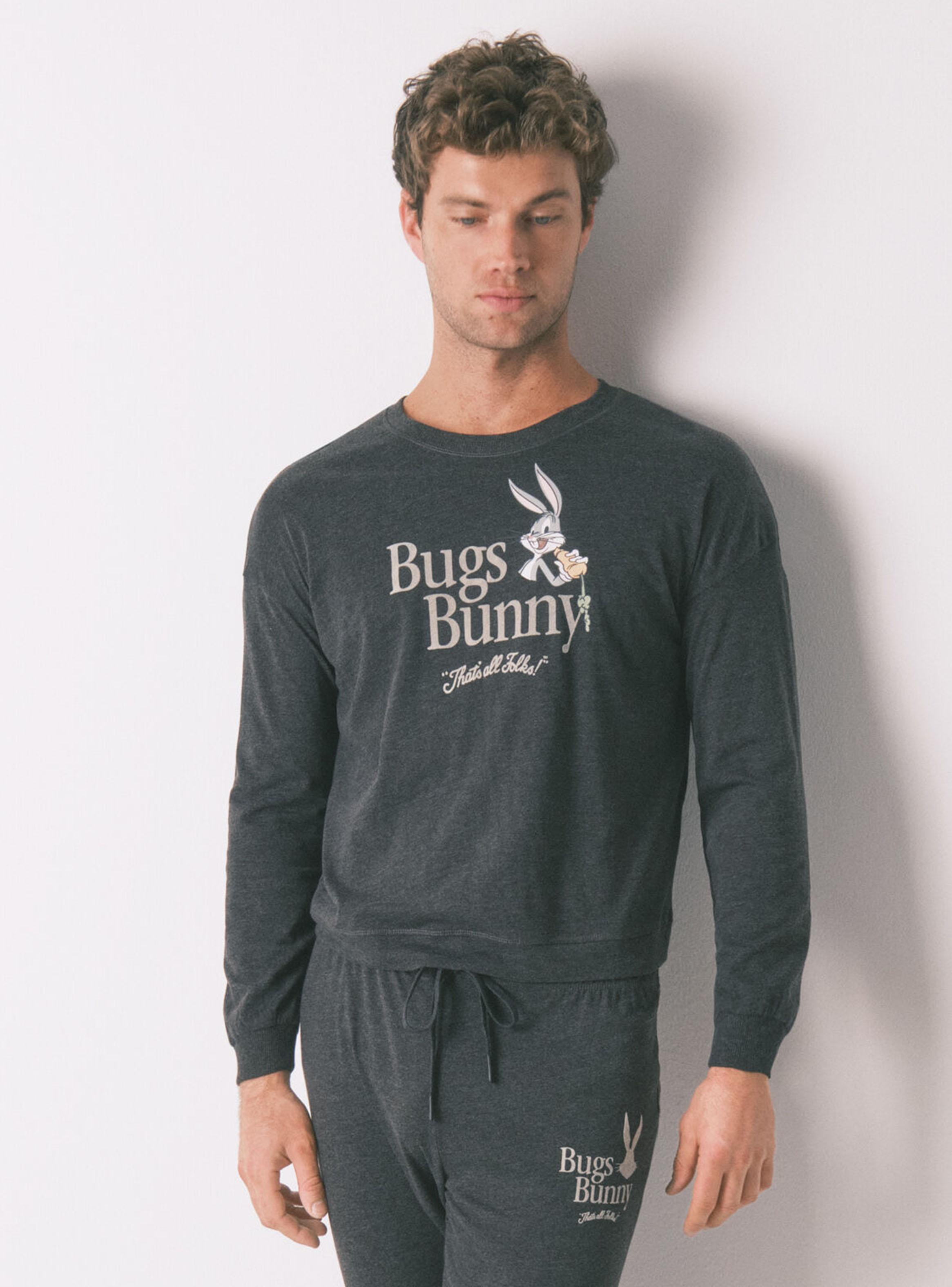 Pijama Largo Algodón Gris Bugs Bunny-2