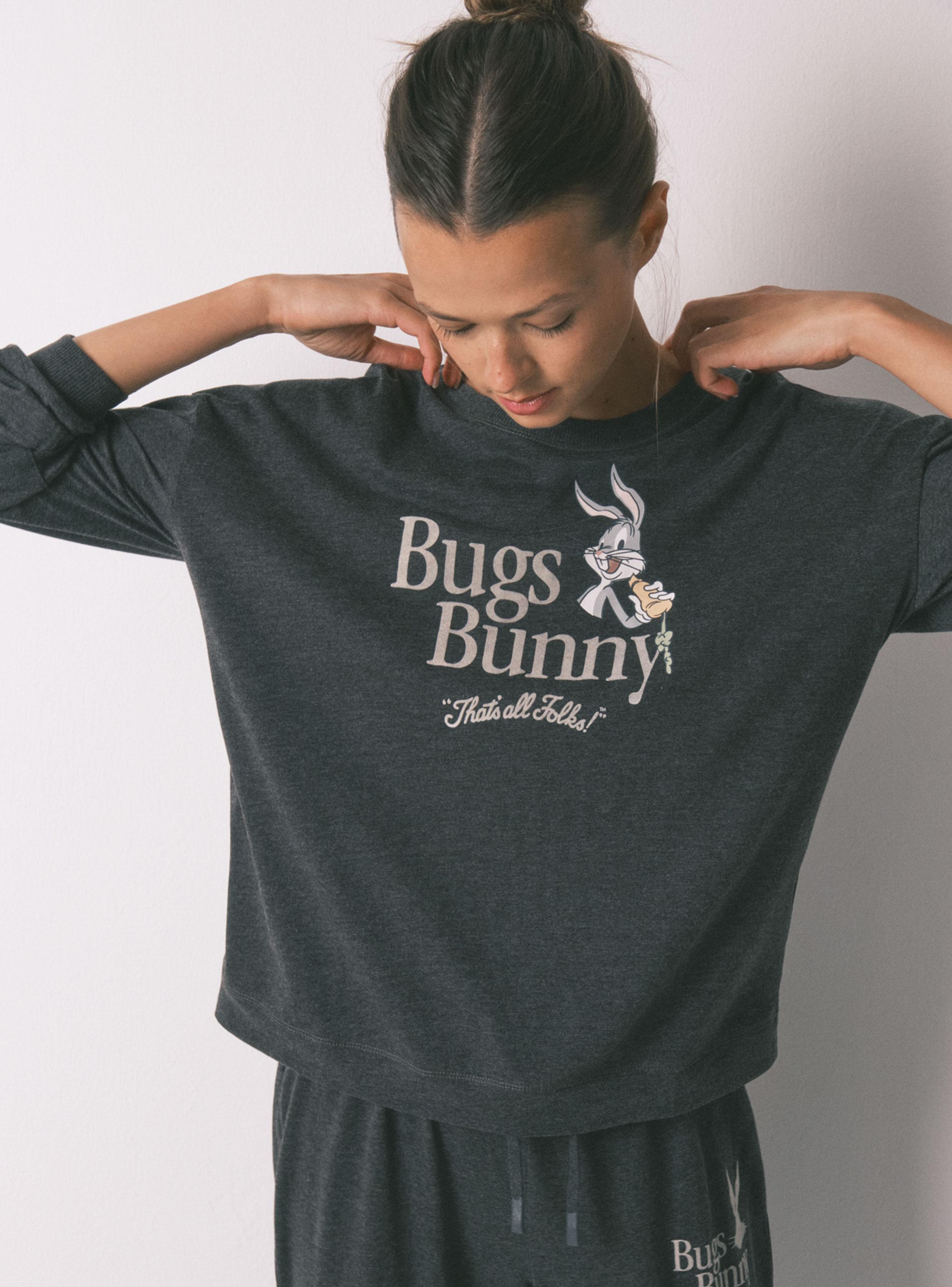 Pijama Largo Algodón Gris Bugs Bunny-3