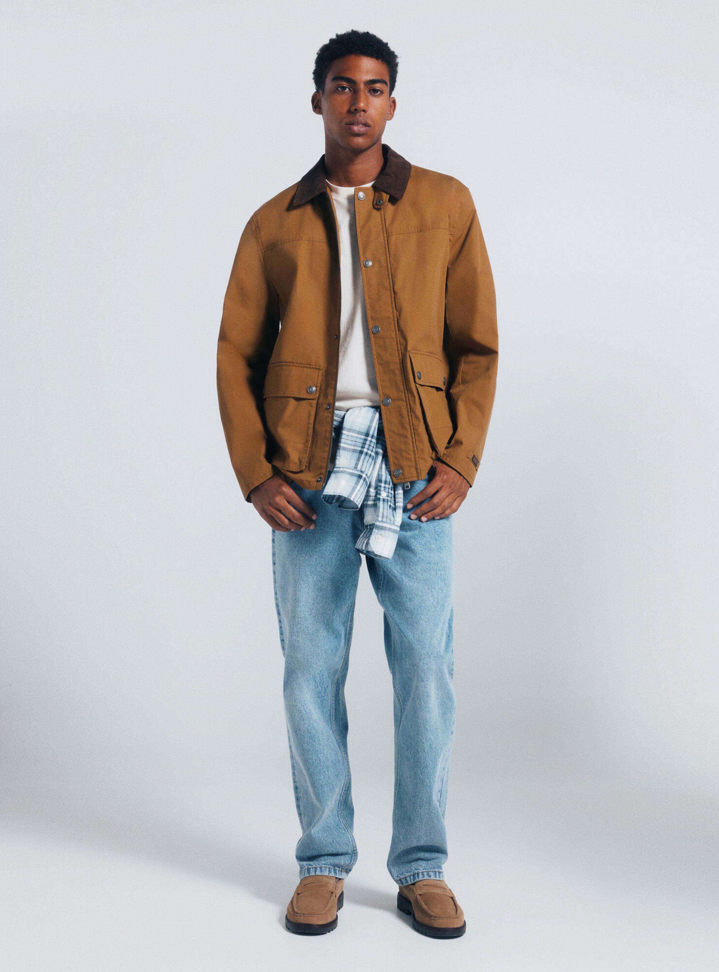 Chaqueta Corta Cuello Pana-3