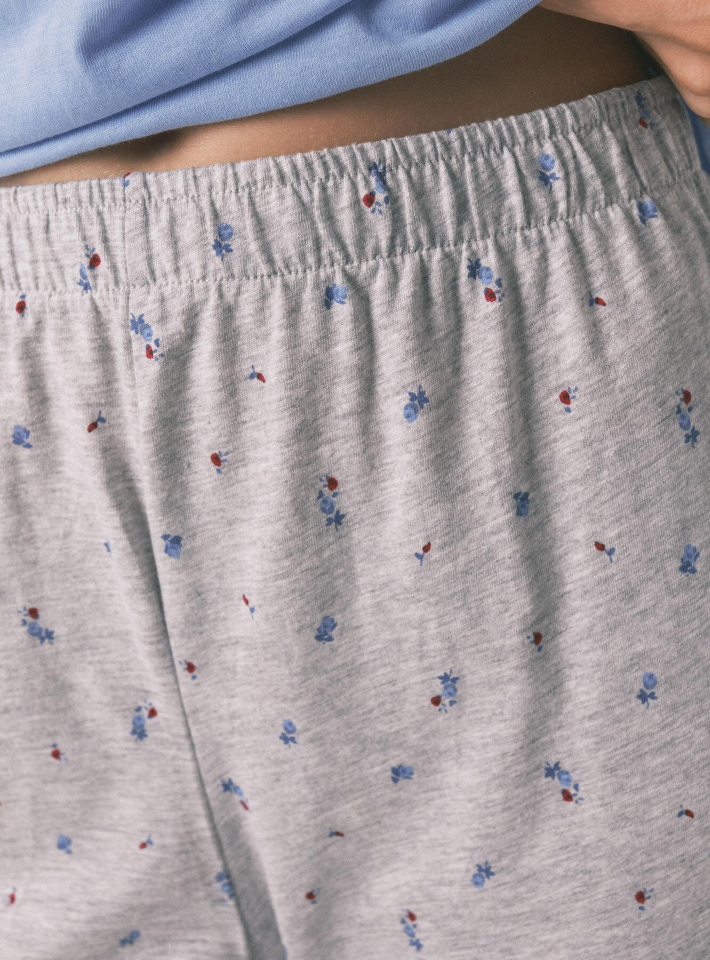 Pijama Largo Algodón Snoopy Azul-5