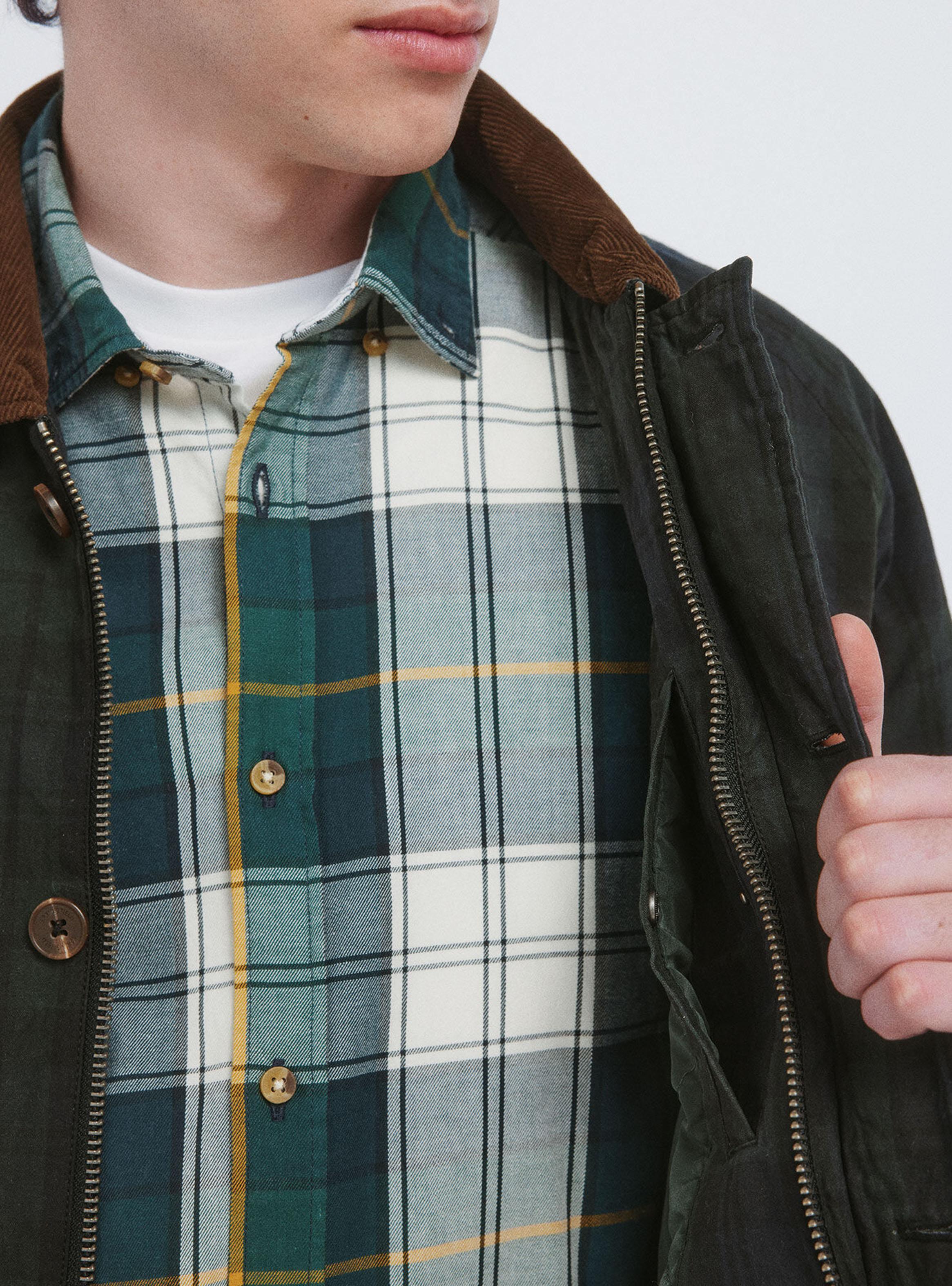 Parka Cuadros Cuello Pana-2