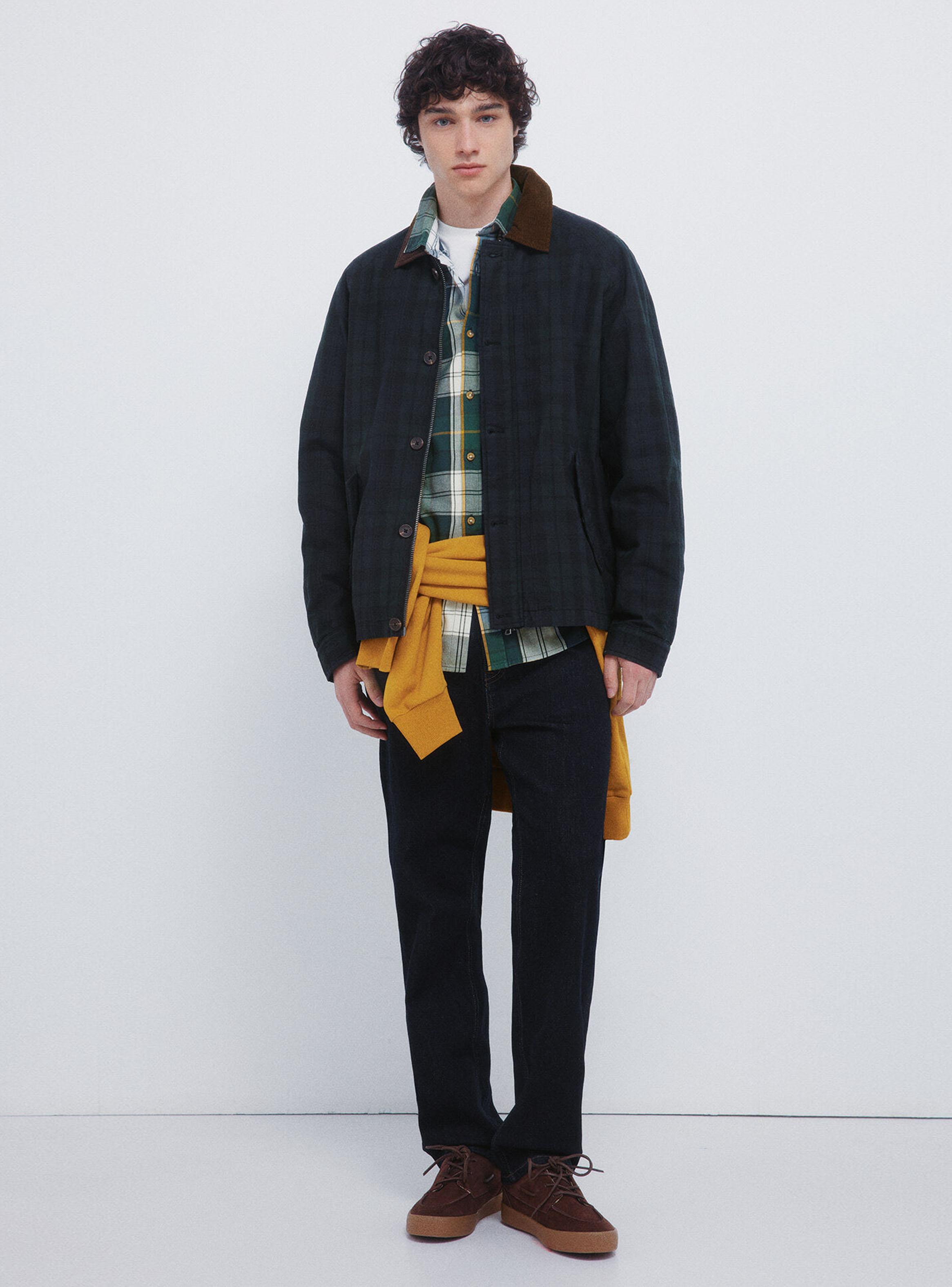 Parka Cuadros Cuello Pana-4