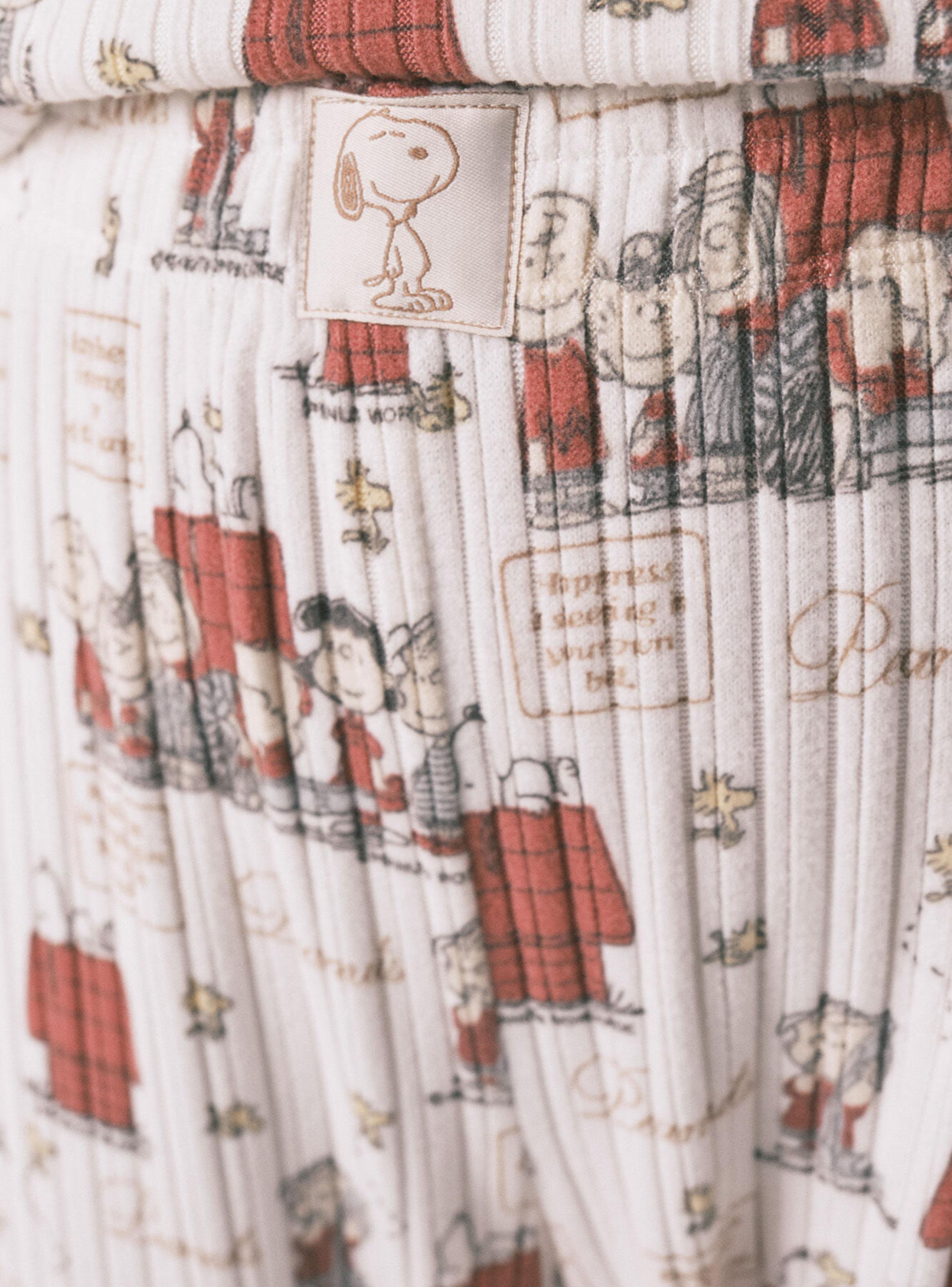 Pijama Largo Canalé Suave Blanco Snoopy-5