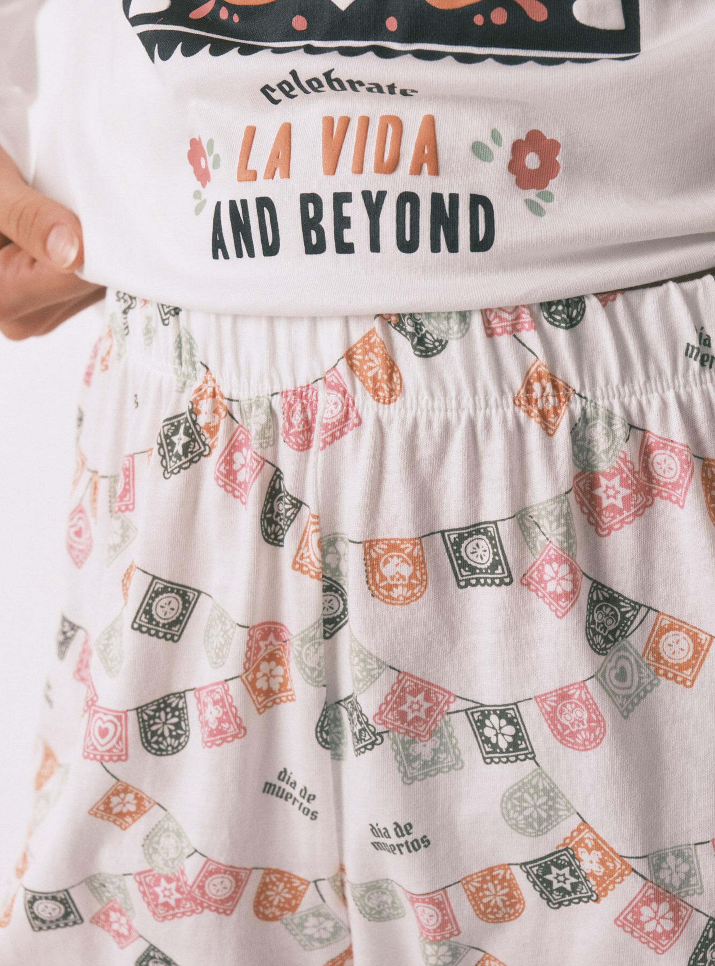 Pijama Largo Algodón Día de Muertos-4