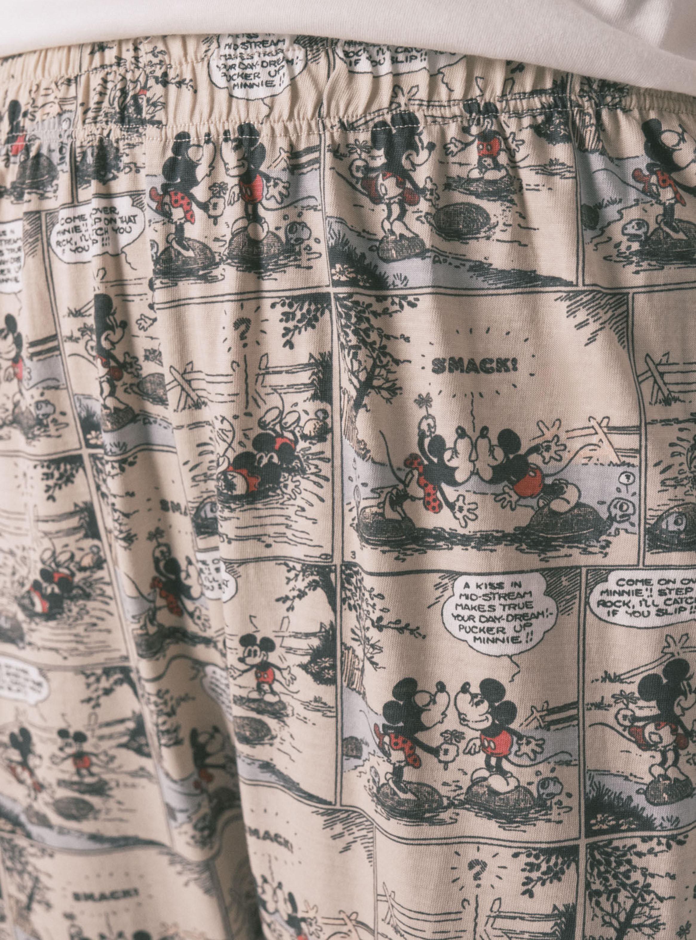 Pijama Largo Algodón Blanco Mickey Mouse-4