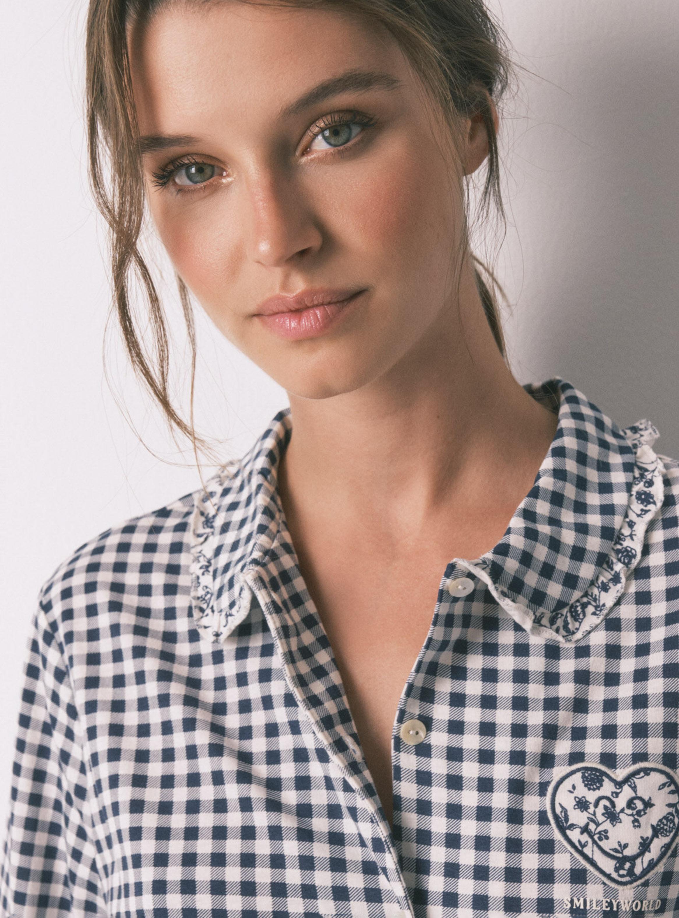 Pijama Camisero Largo Algodón Vichy-3