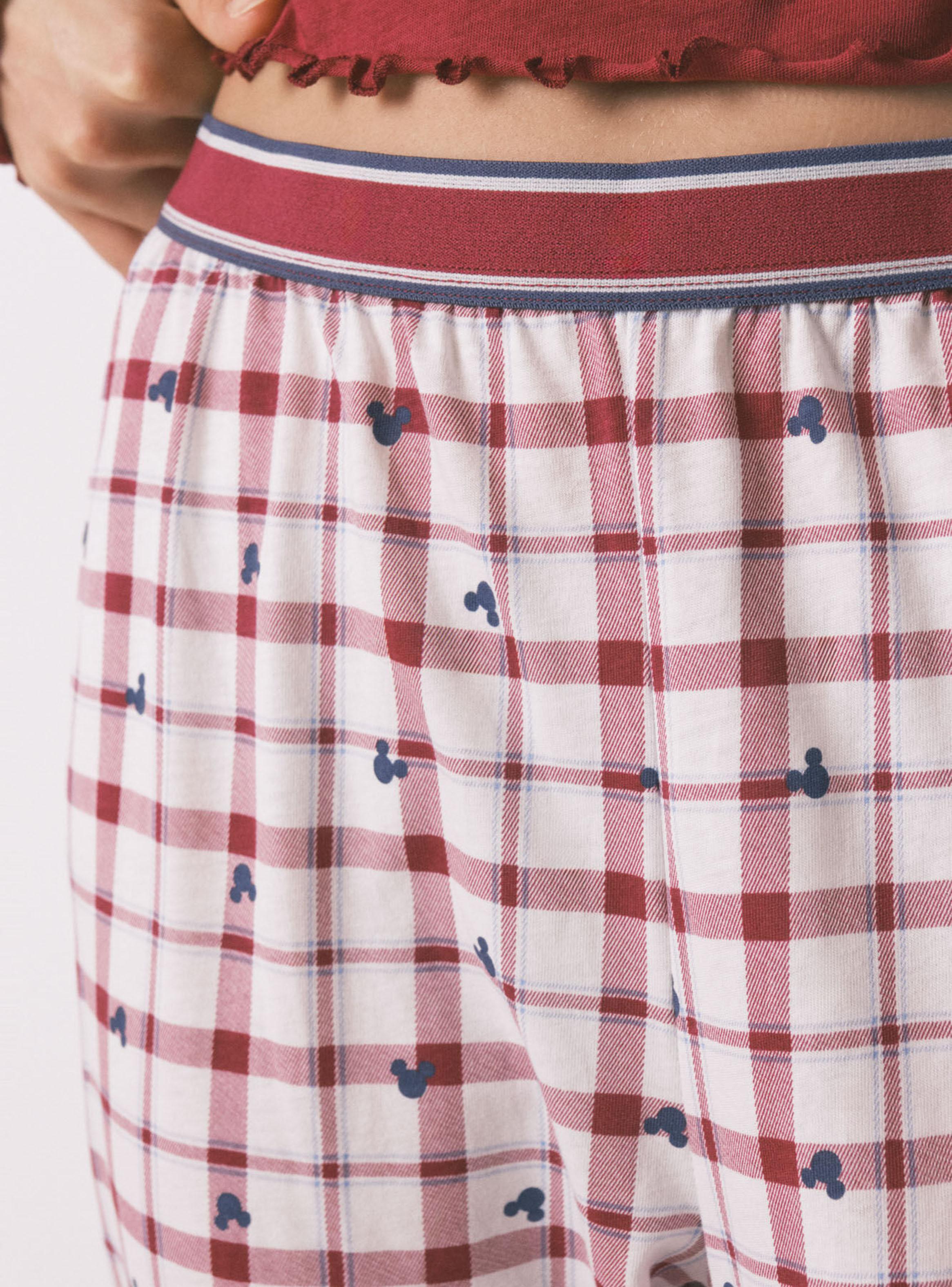 Pijama Largo Algodón Mickey Rojo-5