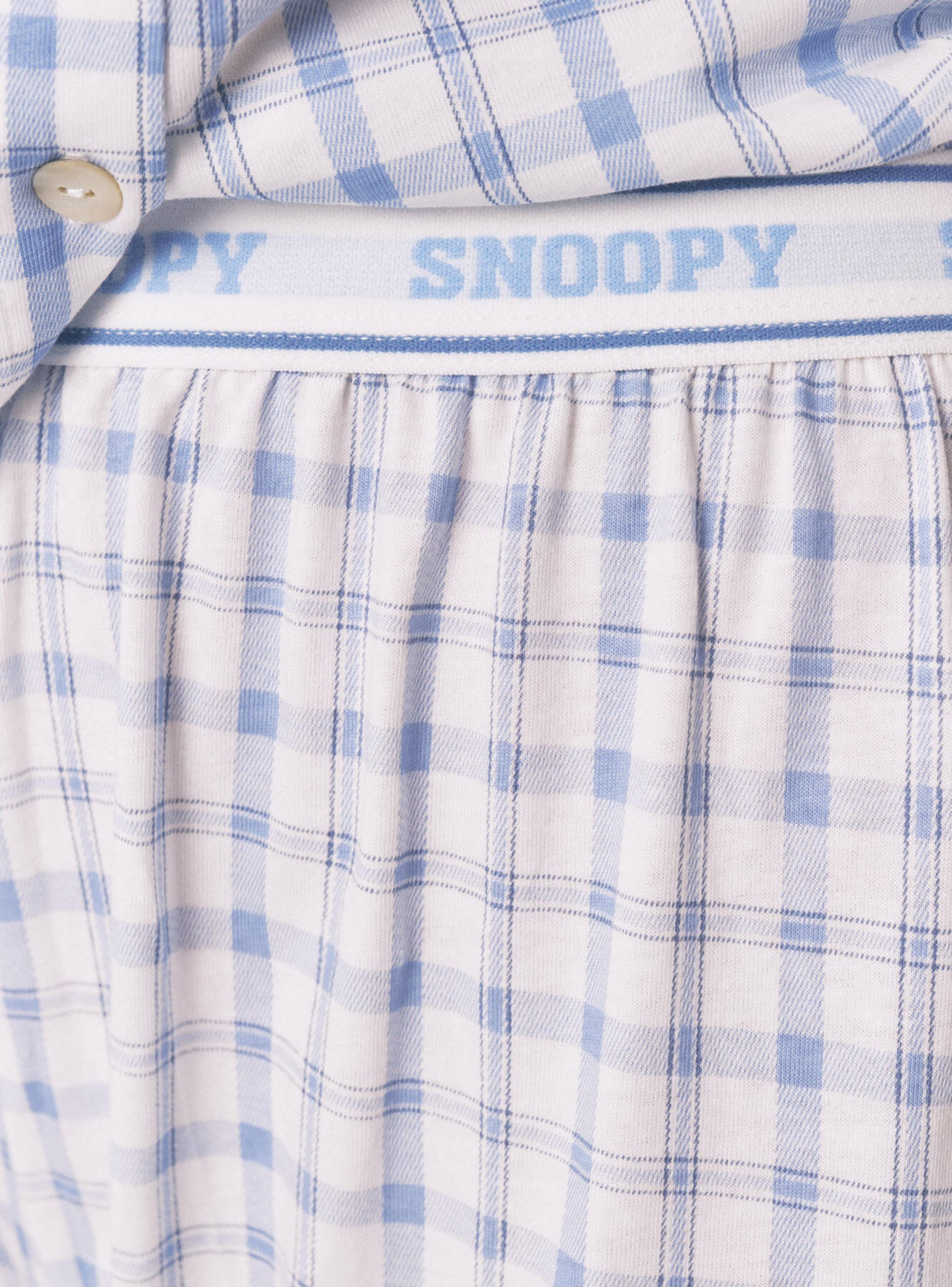 Pijama Camisero Algodón Snoopy Azul-4