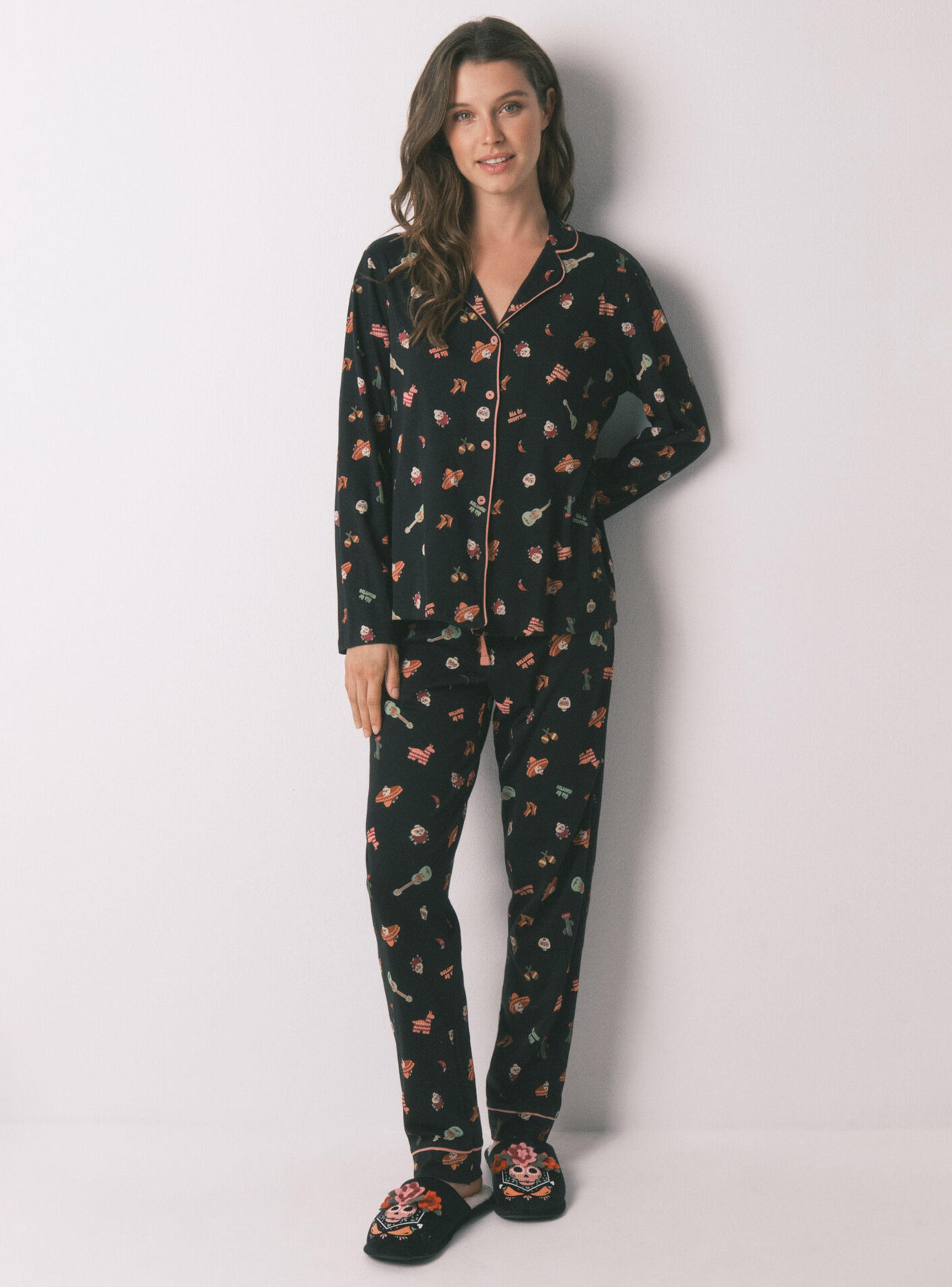 Pijama Camisero Algodón Día de Muertos-0