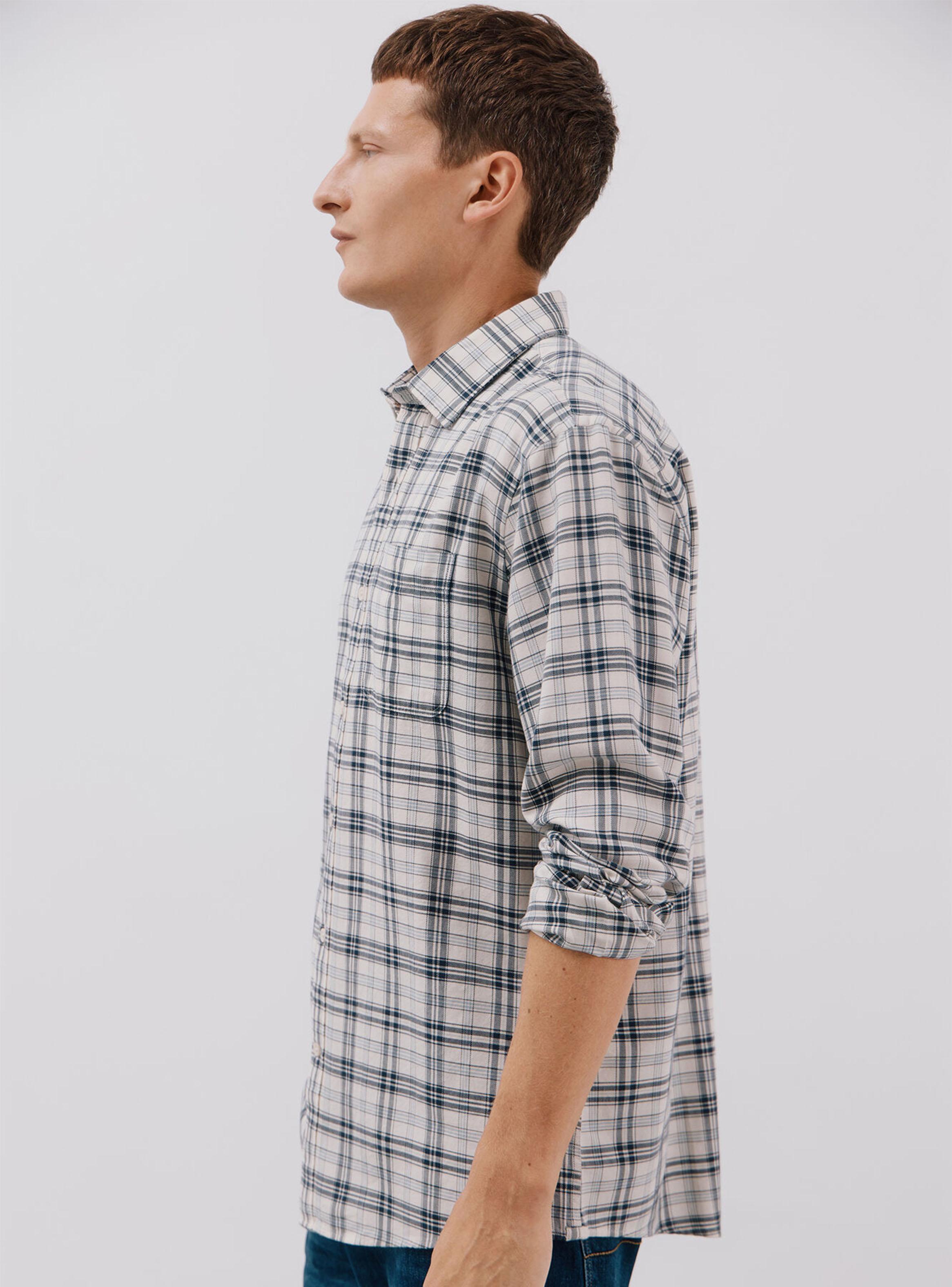 Camisa Print Cuadros Tencel-2