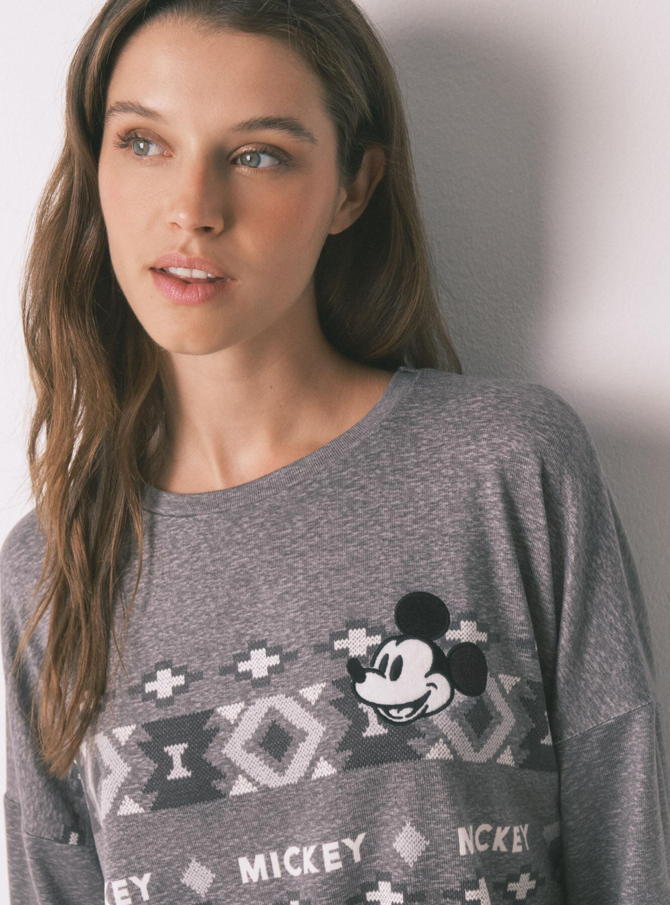 Pijama Largo Punto Suave Mickey-2
