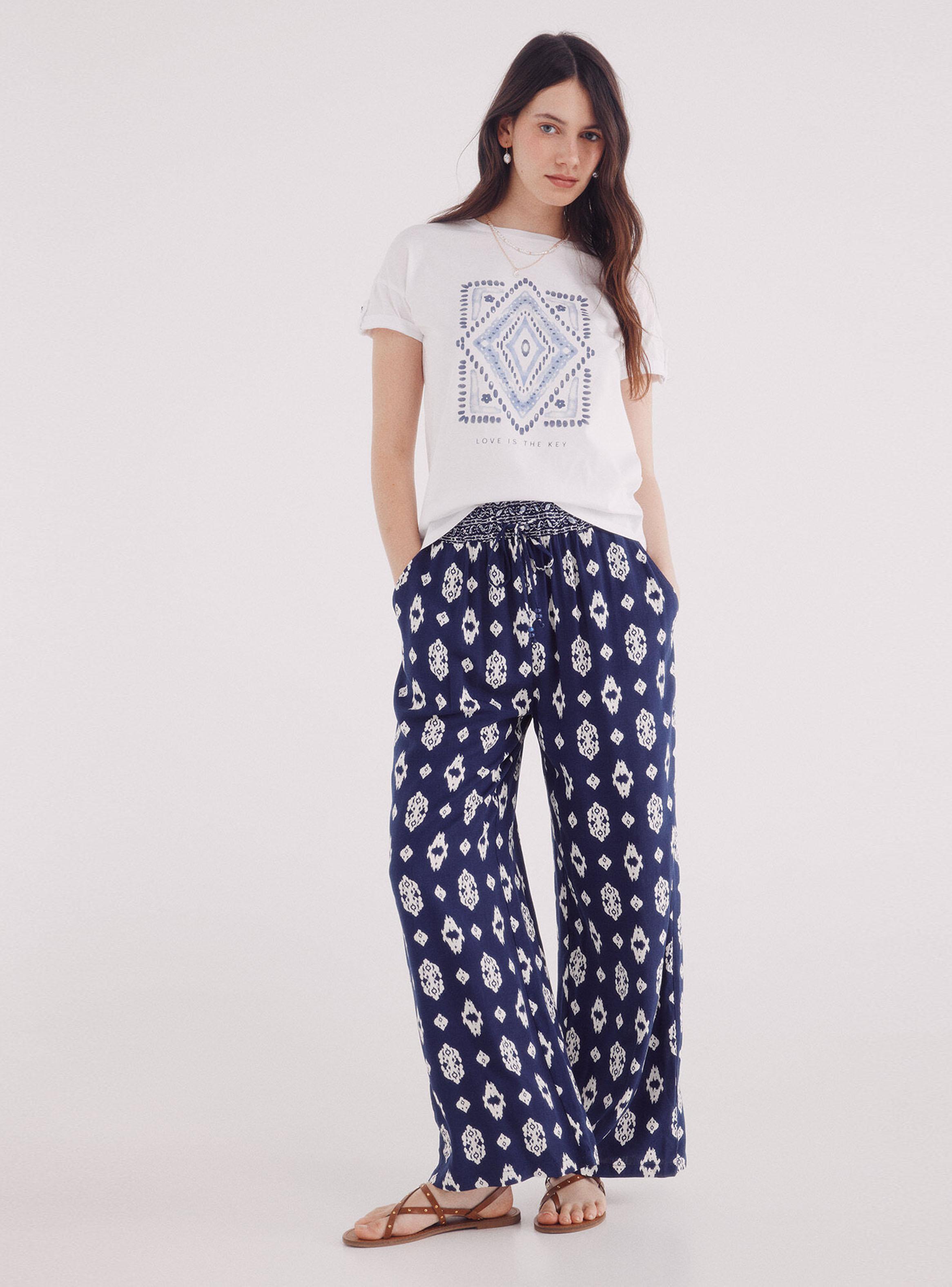 Pantalón Fluido Palazzo Estampado-3